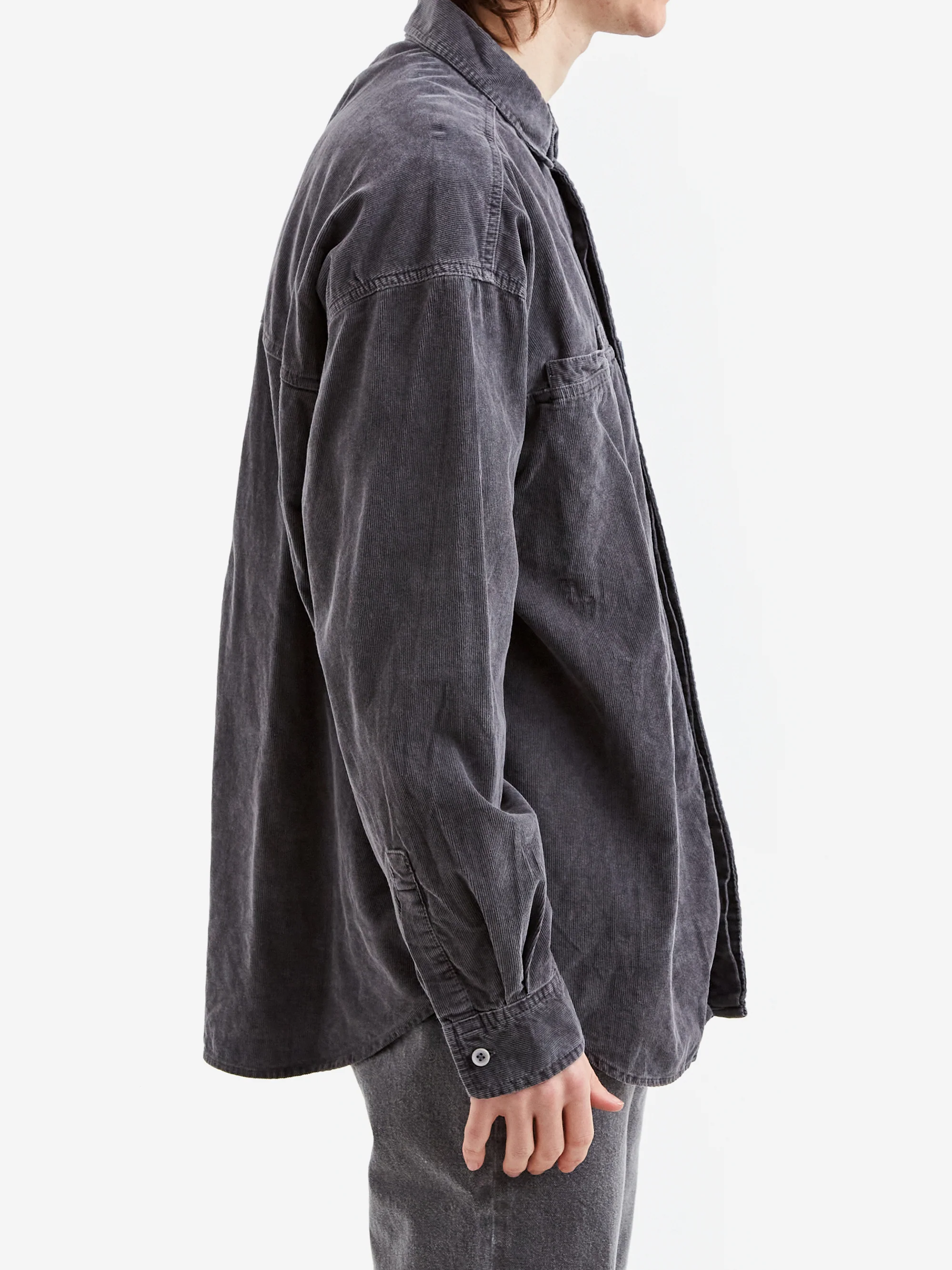 C.E Cav Empt Overdye Cord Design Big Shirt - Charcoal - Image 5