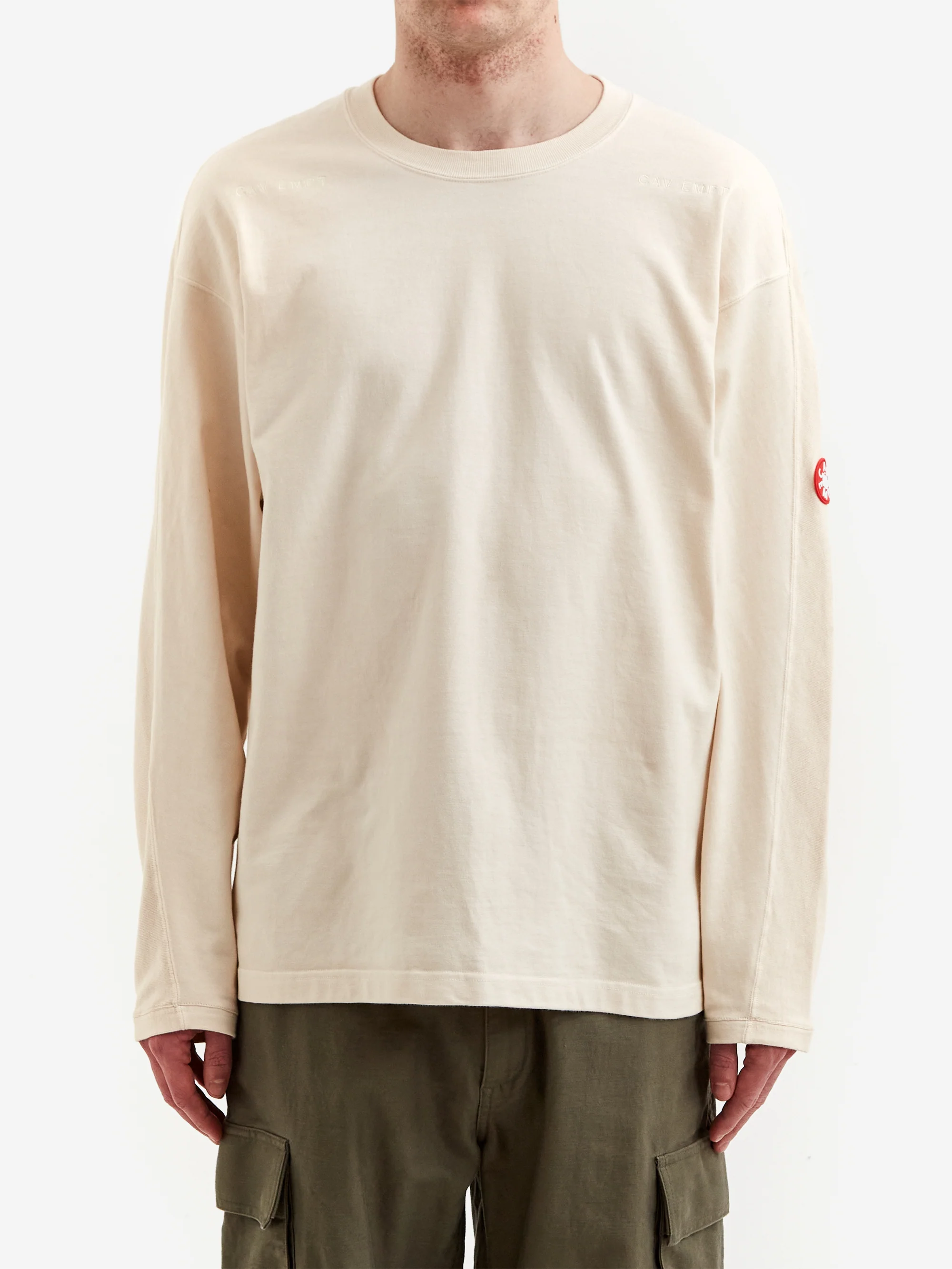 C.E Cav Empt Overdye Forward Line Heavy Long Sleeve T-Shirt - Beige - Image 2