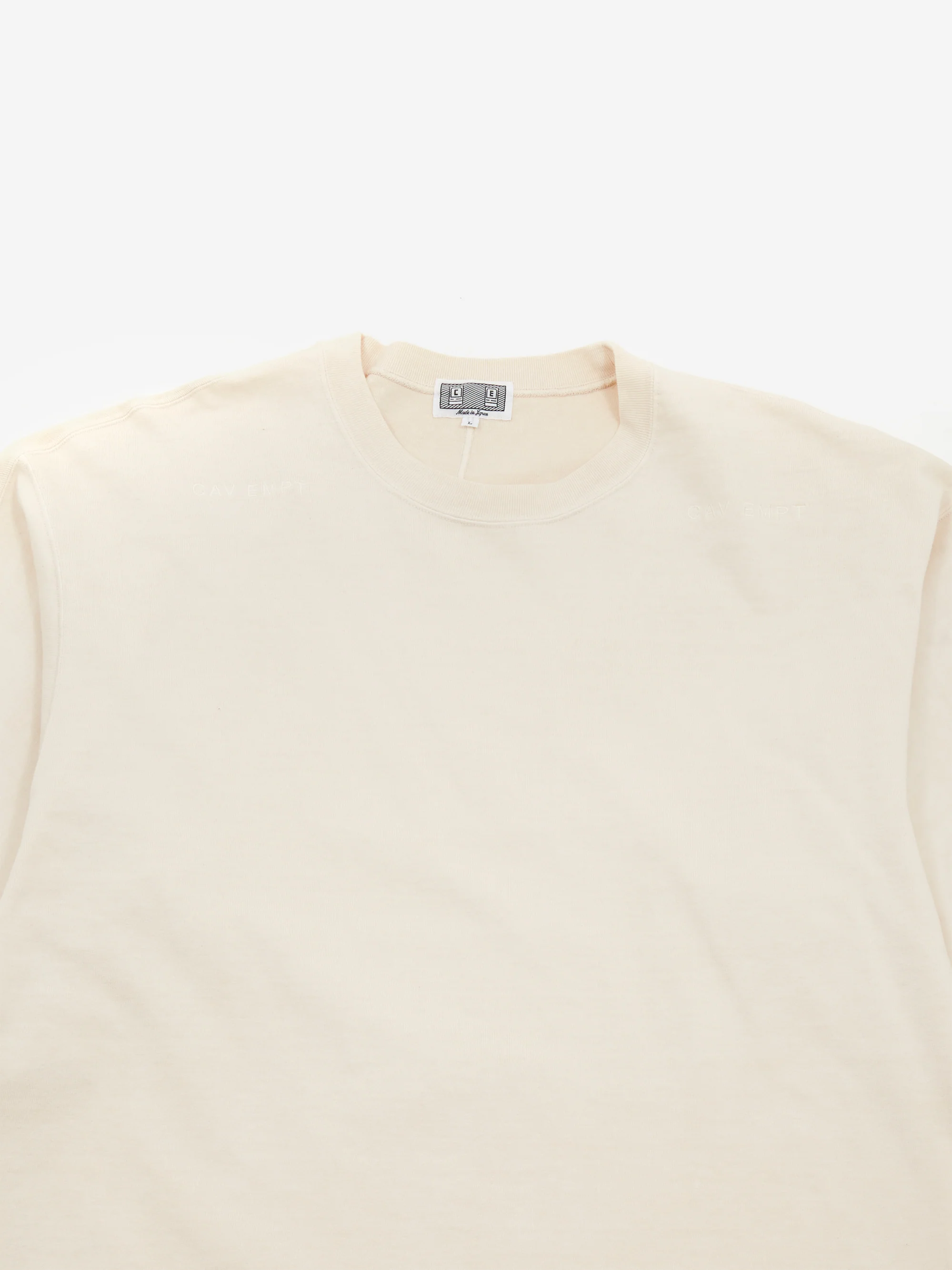 C.E Cav Empt Overdye Forward Line Heavy Long Sleeve T-Shirt - Beige - Image 3