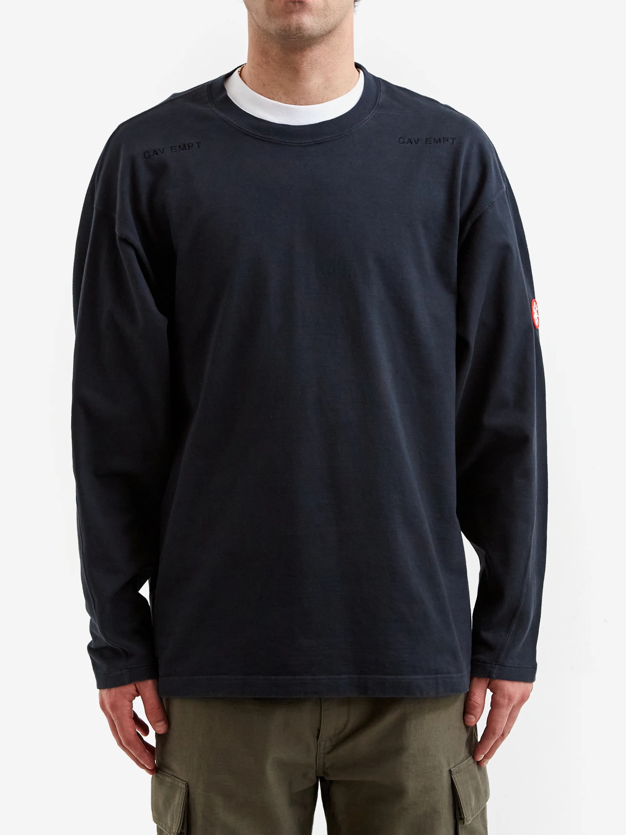 C.E Cav Empt Overdye Forward Line Heavy Long Sleeve T-Shirt - Black - Image 2