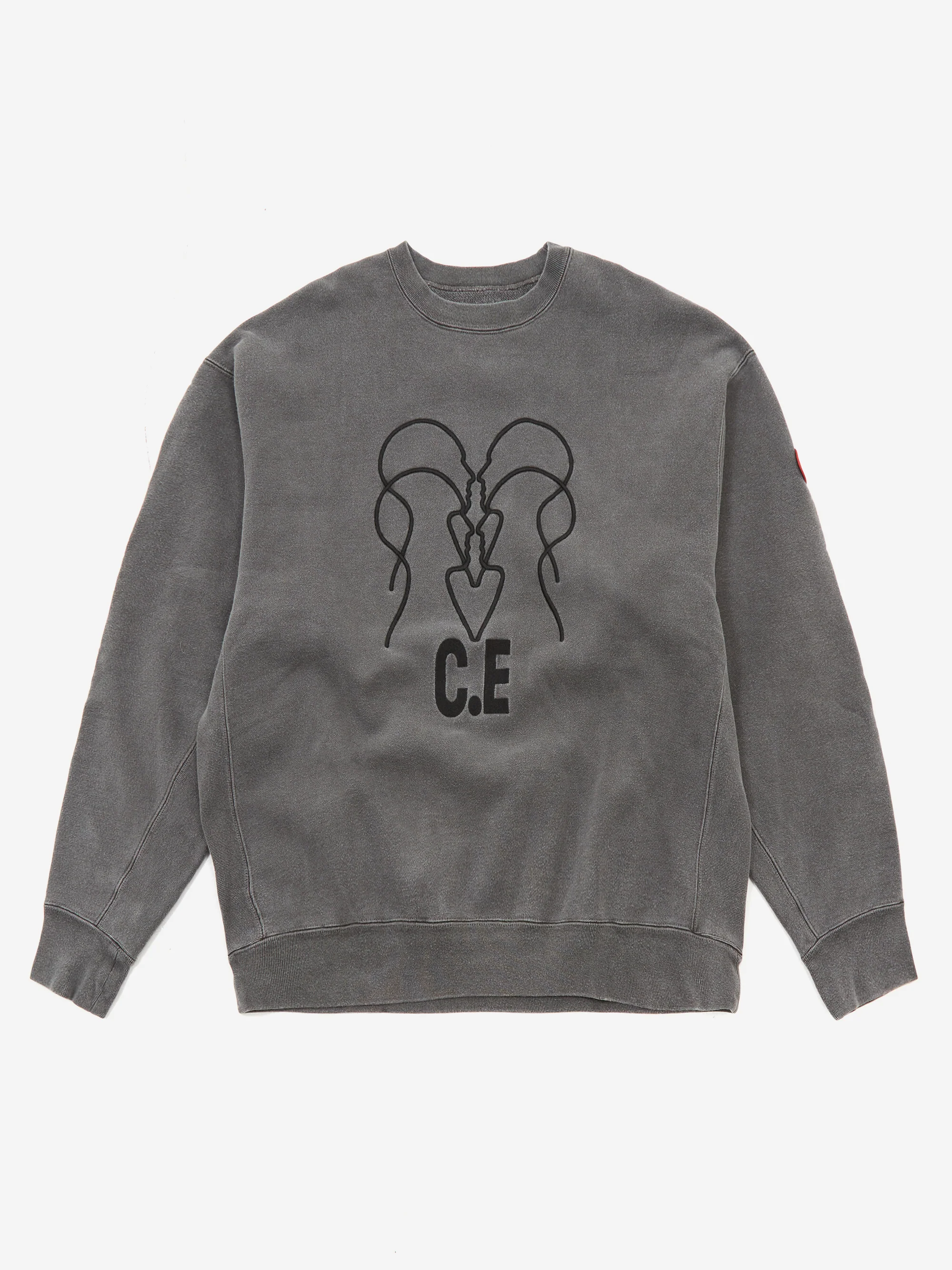 C.E Cav Empt Overdye WB Headsx4 C.E Crew Neck - Charcoal
