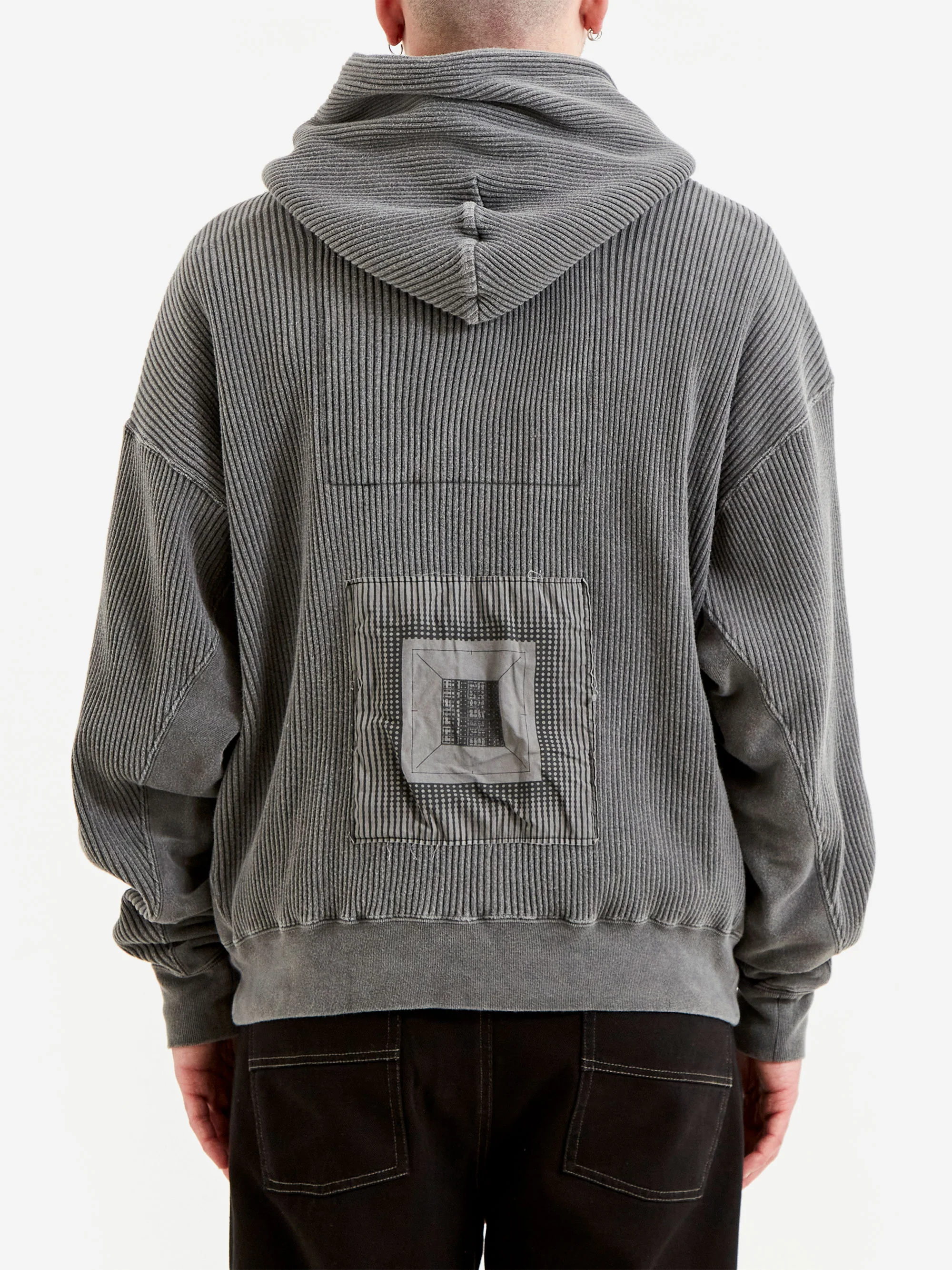 C.E Cav Empt Overdye Wide Rib Cut Zip Hoody - Charcoal - Image 7