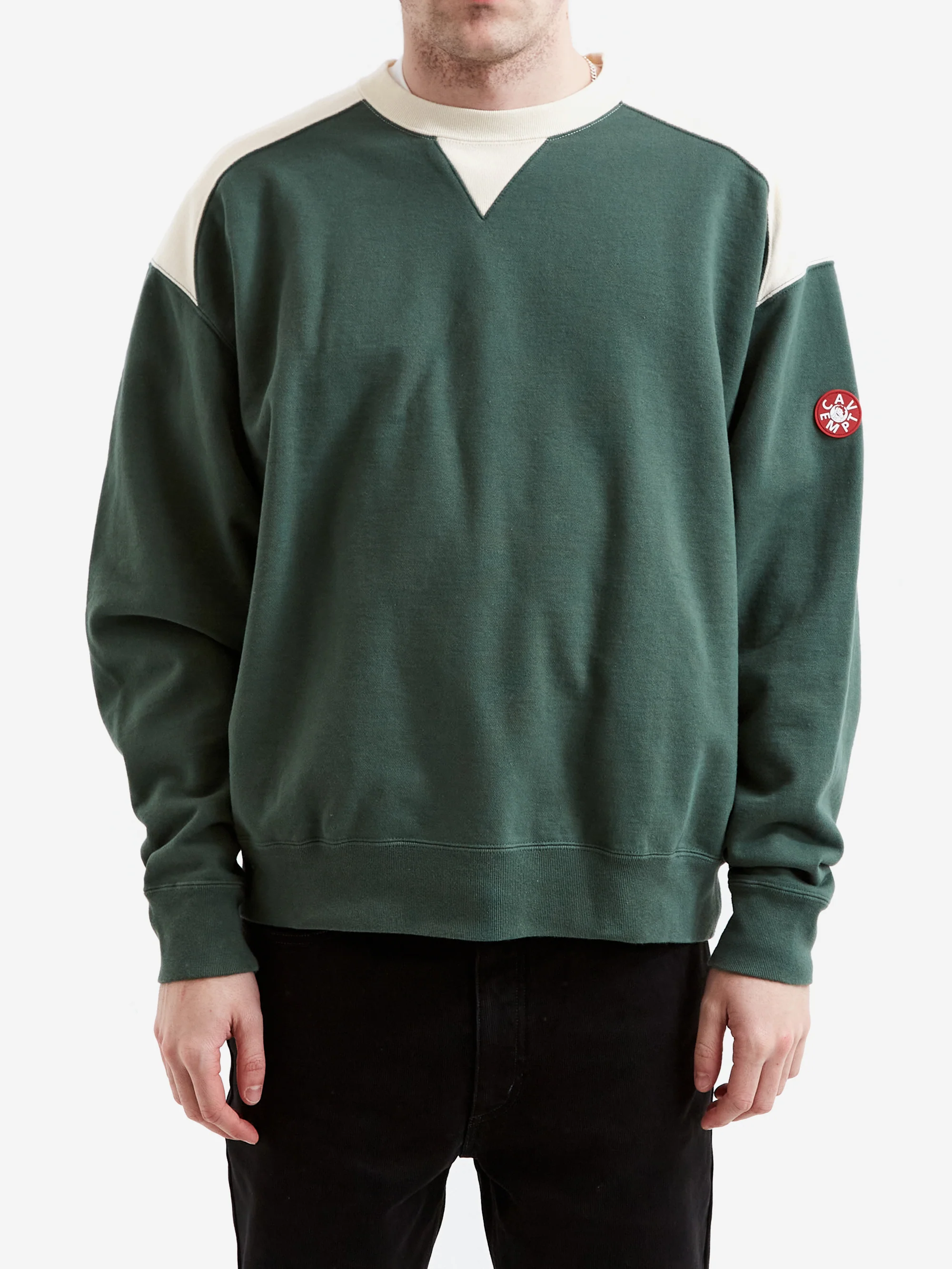 C.E Cav Empt Panel Shoulder Crew Neck - Green - Image 2