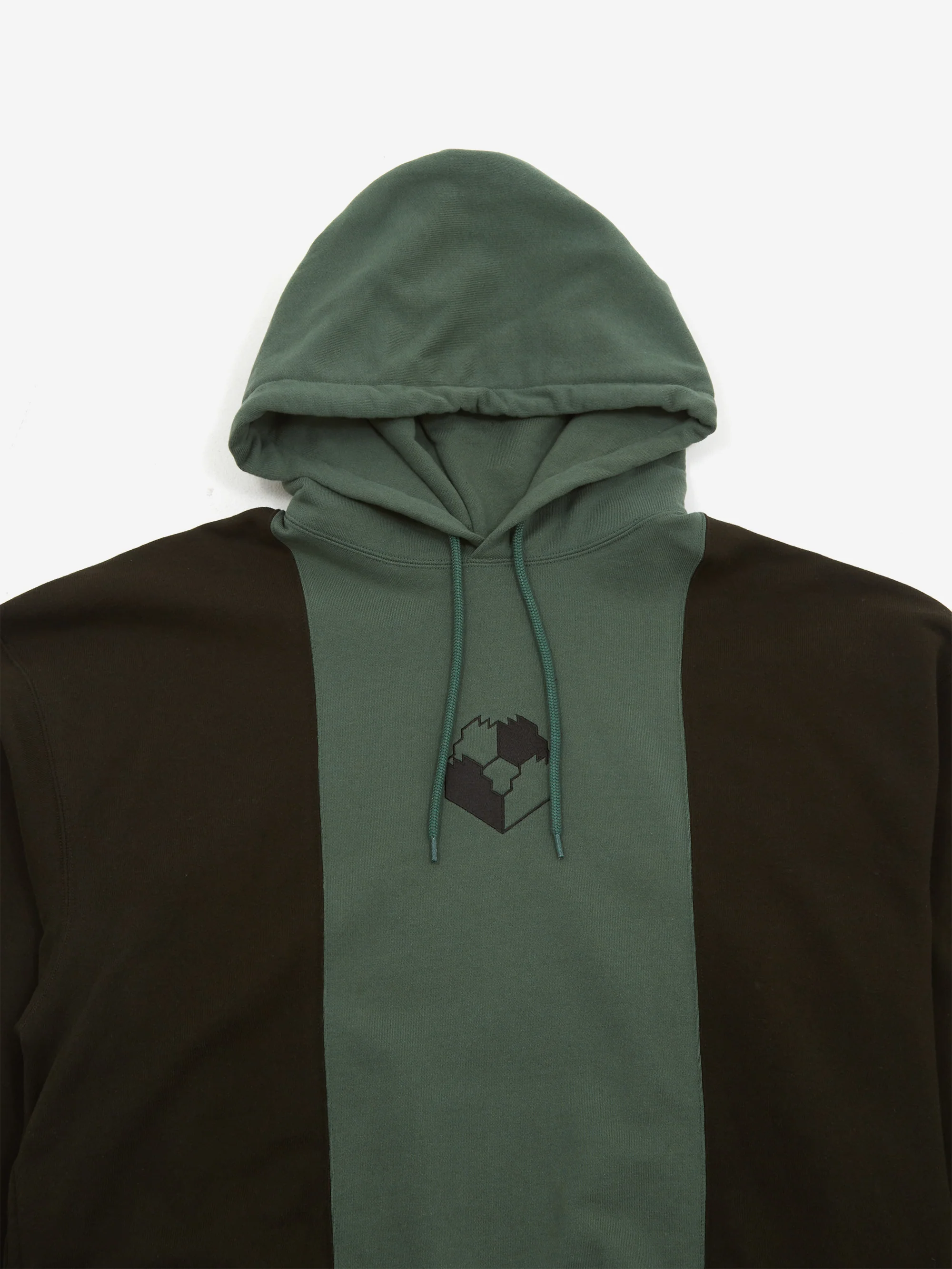 C.E Cav Empt Paneled Two Tone Hoodie - Green - Image 3