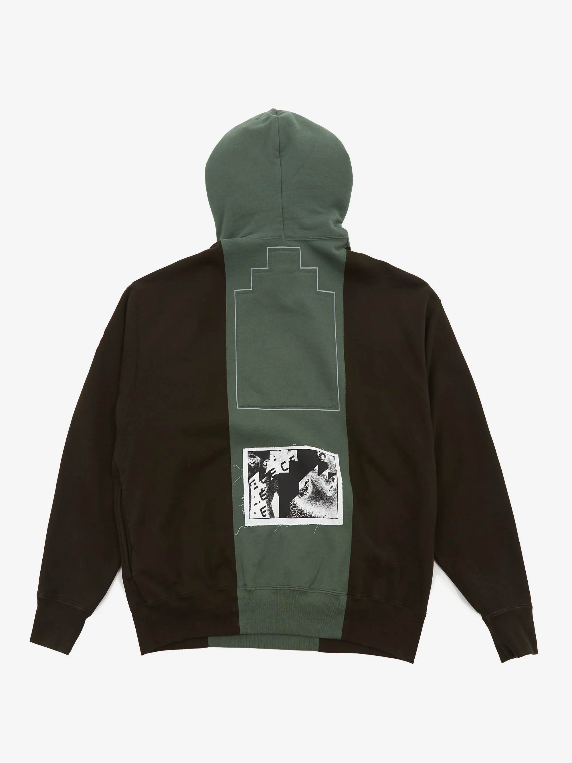 C.E Cav Empt Paneled Two Tone Hoodie - Green - Image 4