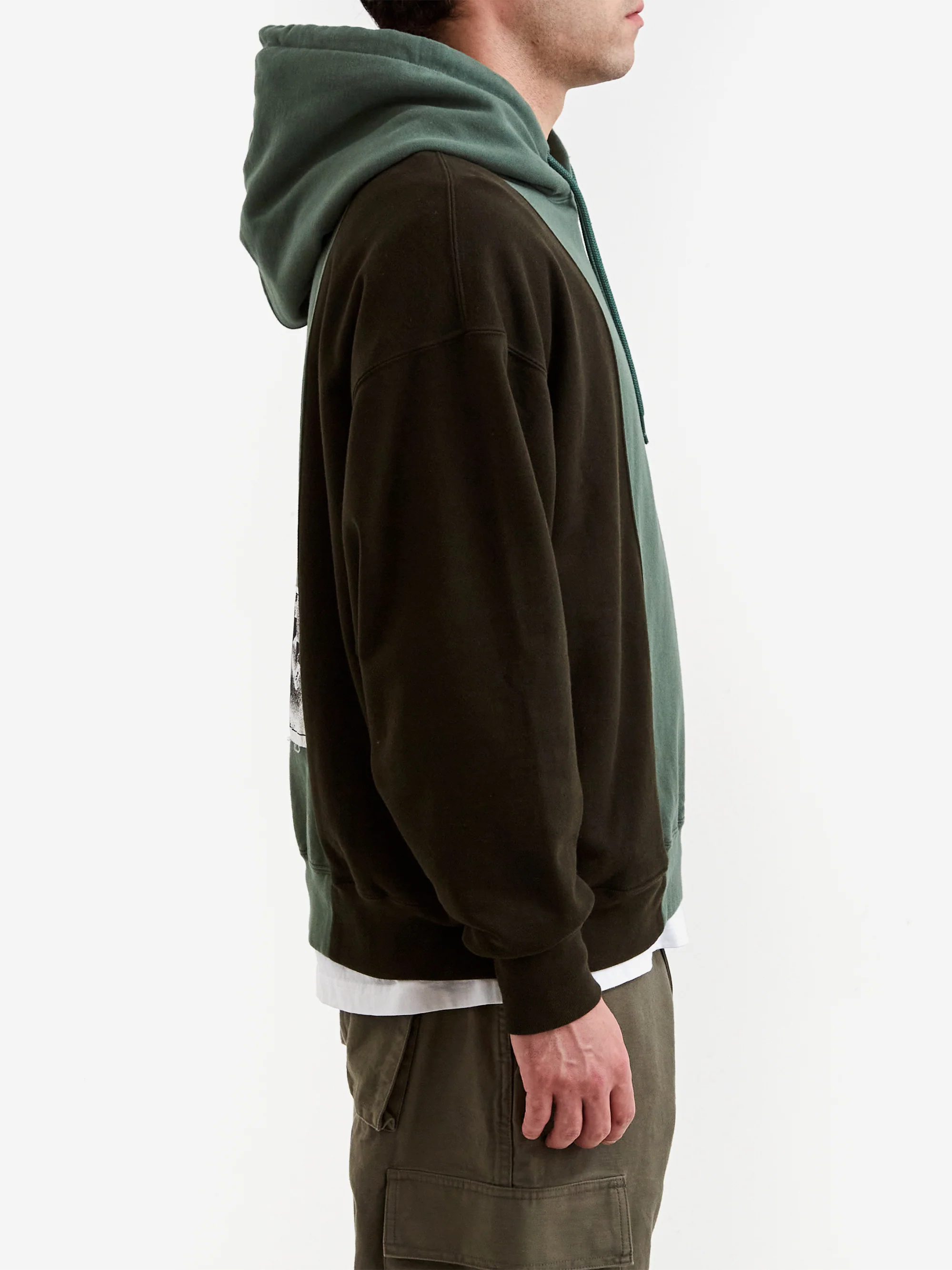 C.E Cav Empt Paneled Two Tone Hoodie - Green - Image 5