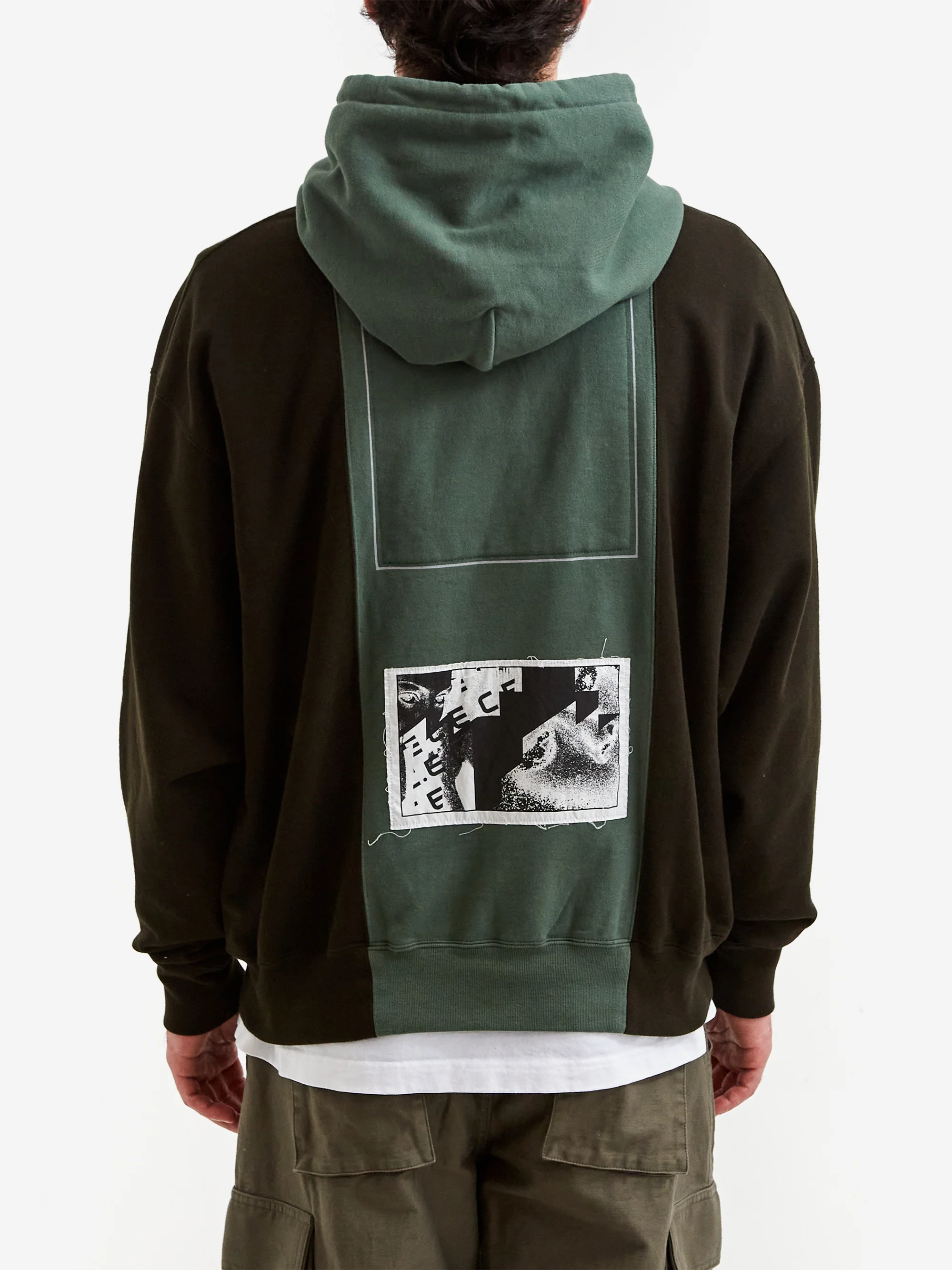 C.E Cav Empt Paneled Two Tone Hoodie - Green - Image 6