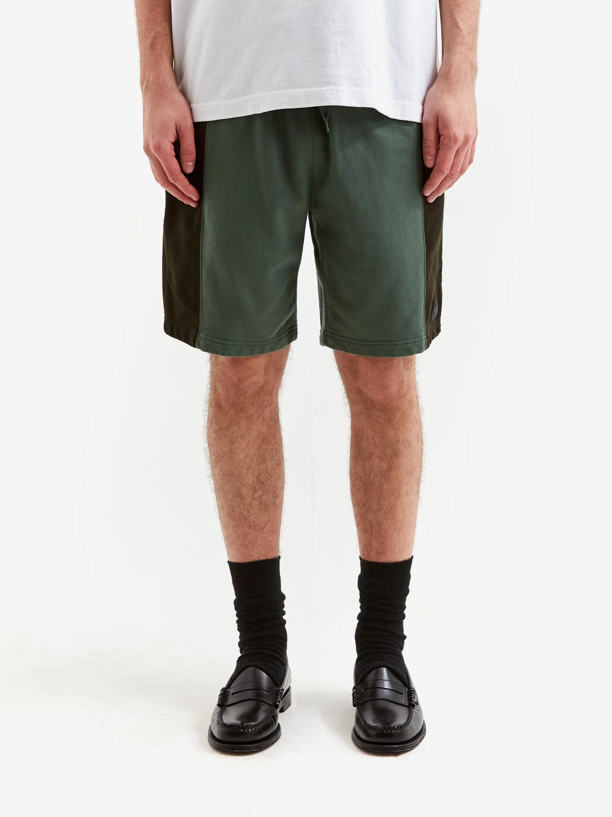 C.E Cav Empt Paneled Two Tone Jog Shorts - Green - Image 2