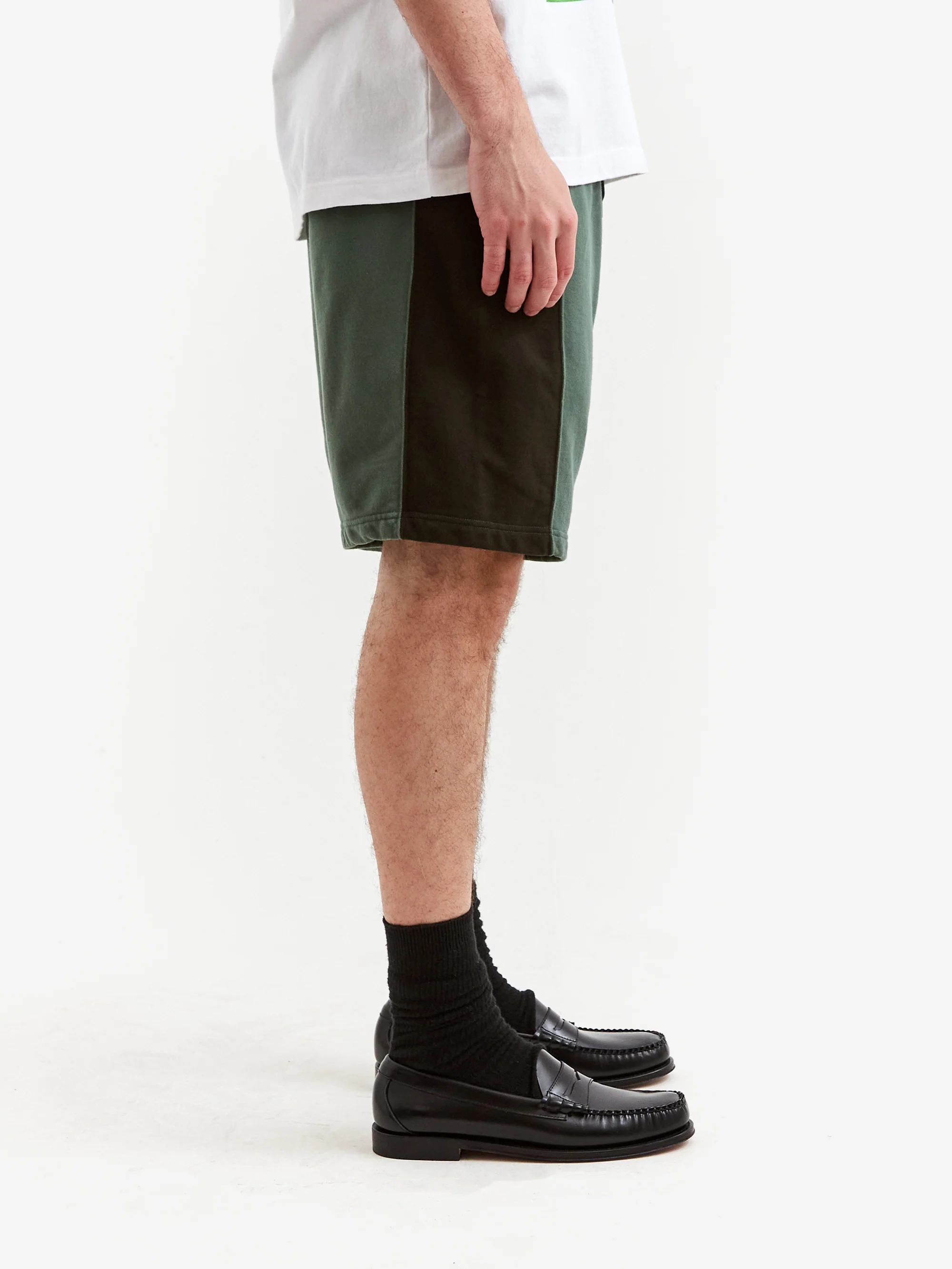 C.E Cav Empt Paneled Two Tone Jog Shorts - Green - Image 5
