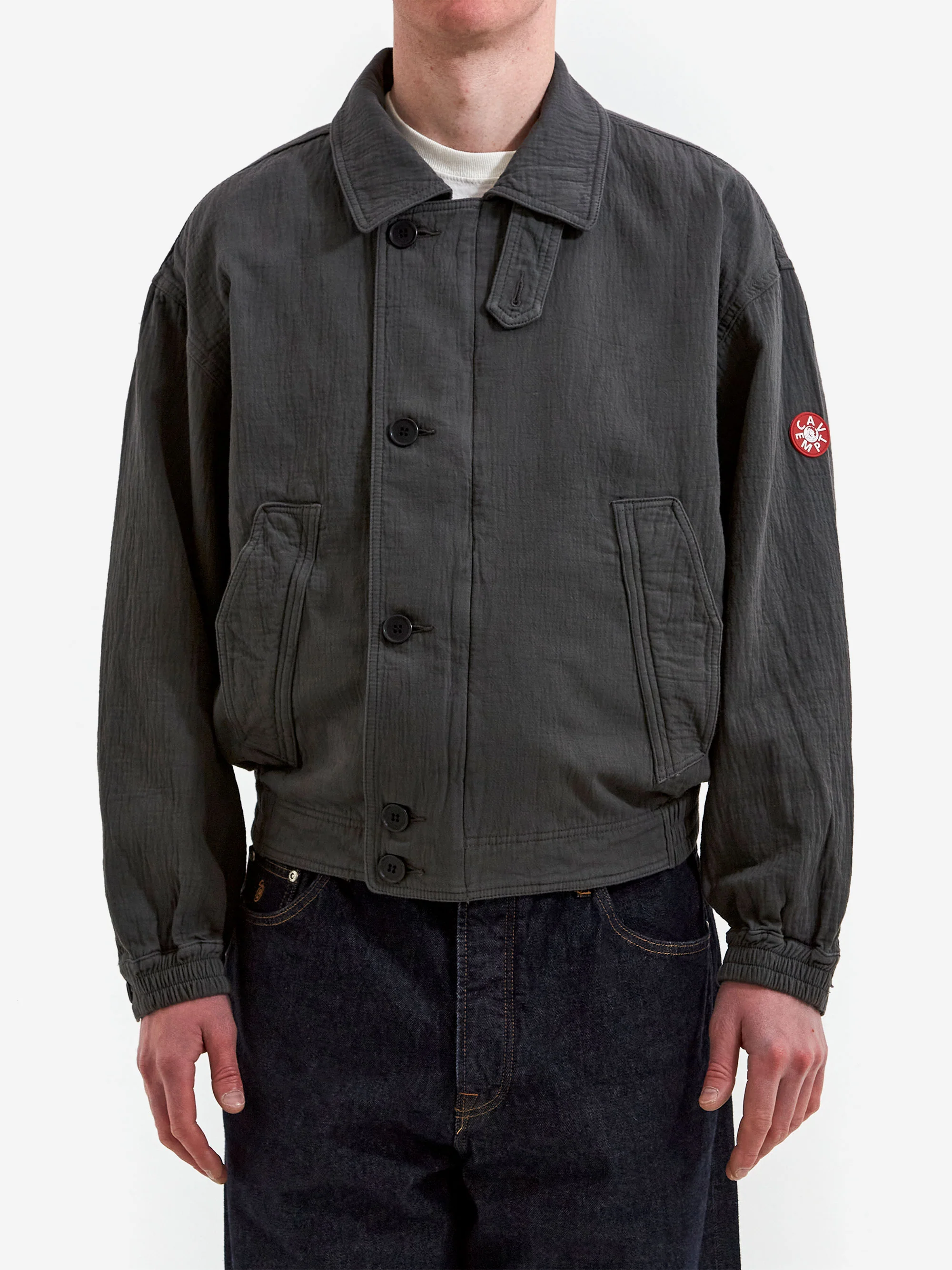 C.E. Cav Empt Soft Cotton Zip Jacket - Charcoal - Image 5