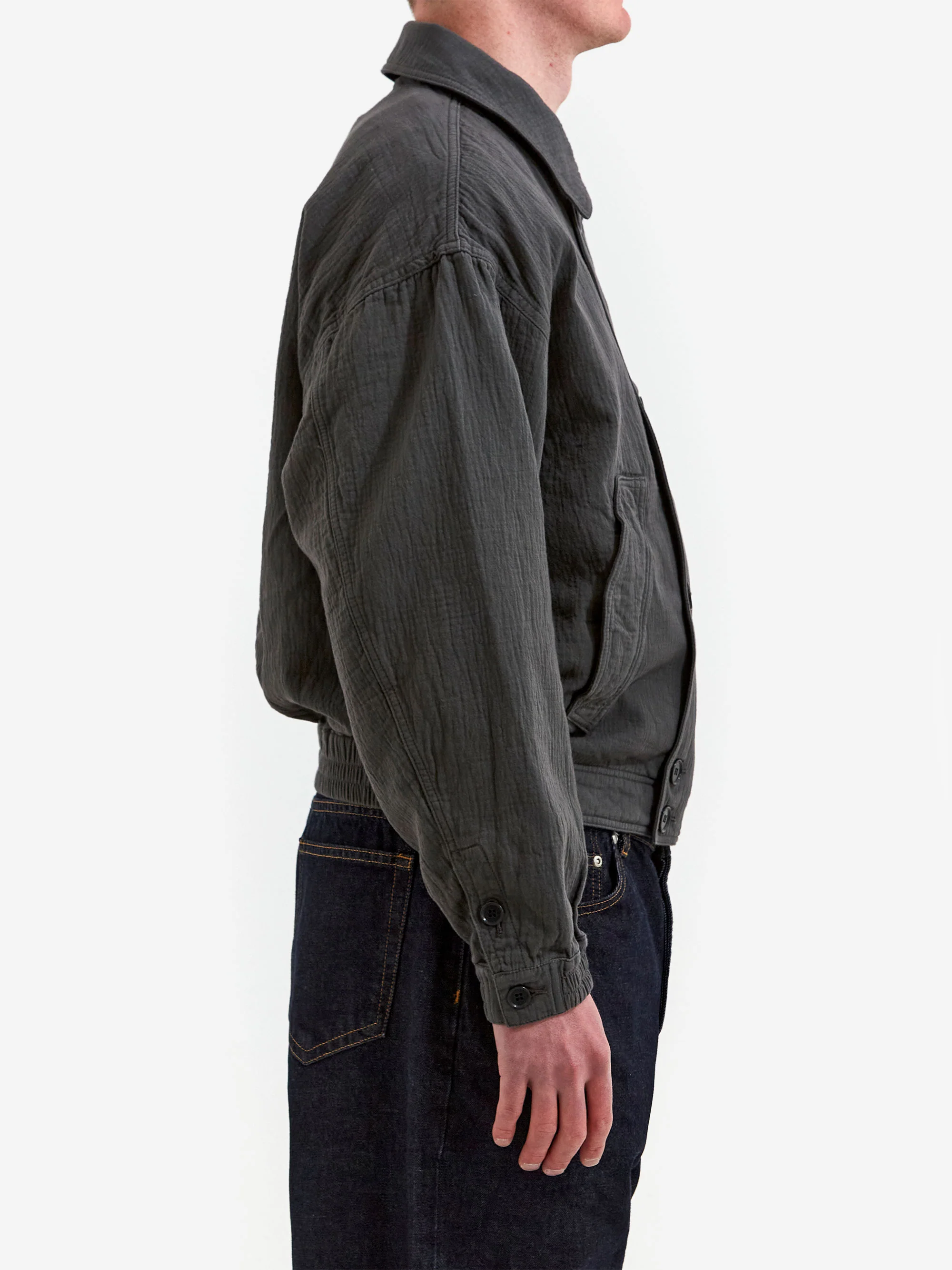 C.E. Cav Empt Soft Cotton Zip Jacket - Charcoal - Image 6