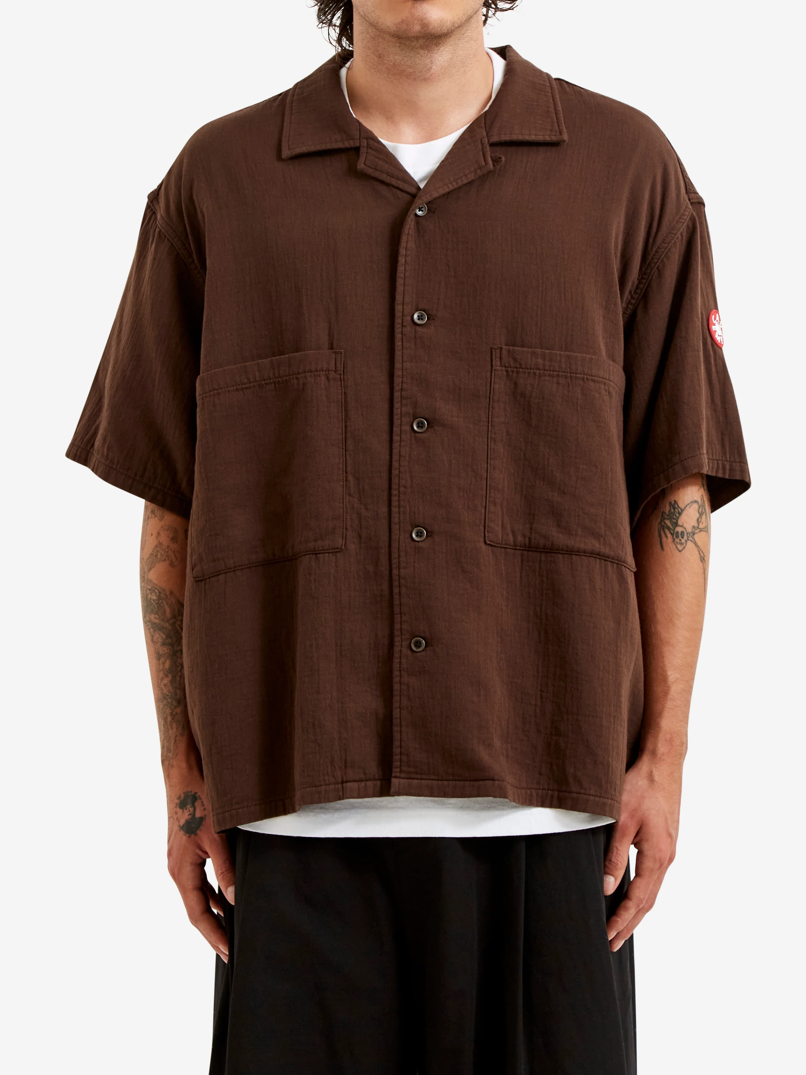 C.E Cav Empt Soft CW Short Sleeve Open Shirt - Brown - Image 2
