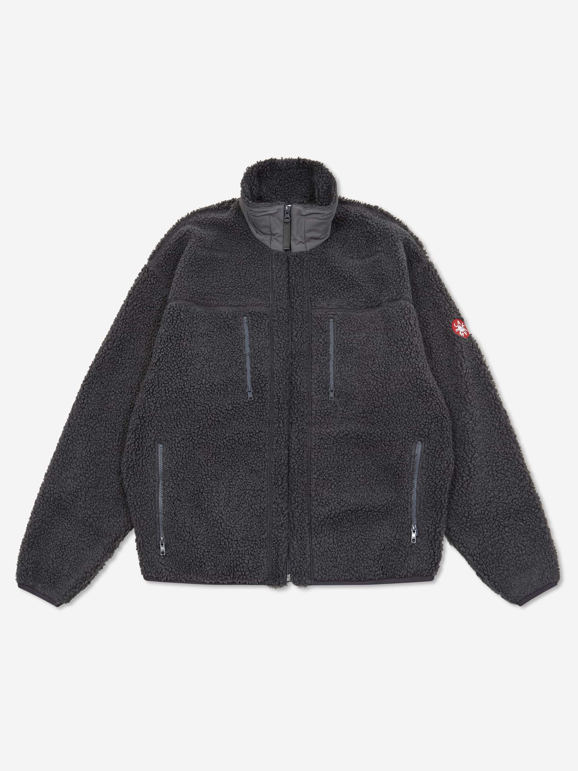 C.E Cav Empt Stand Collar Boa Zip Up - Grey