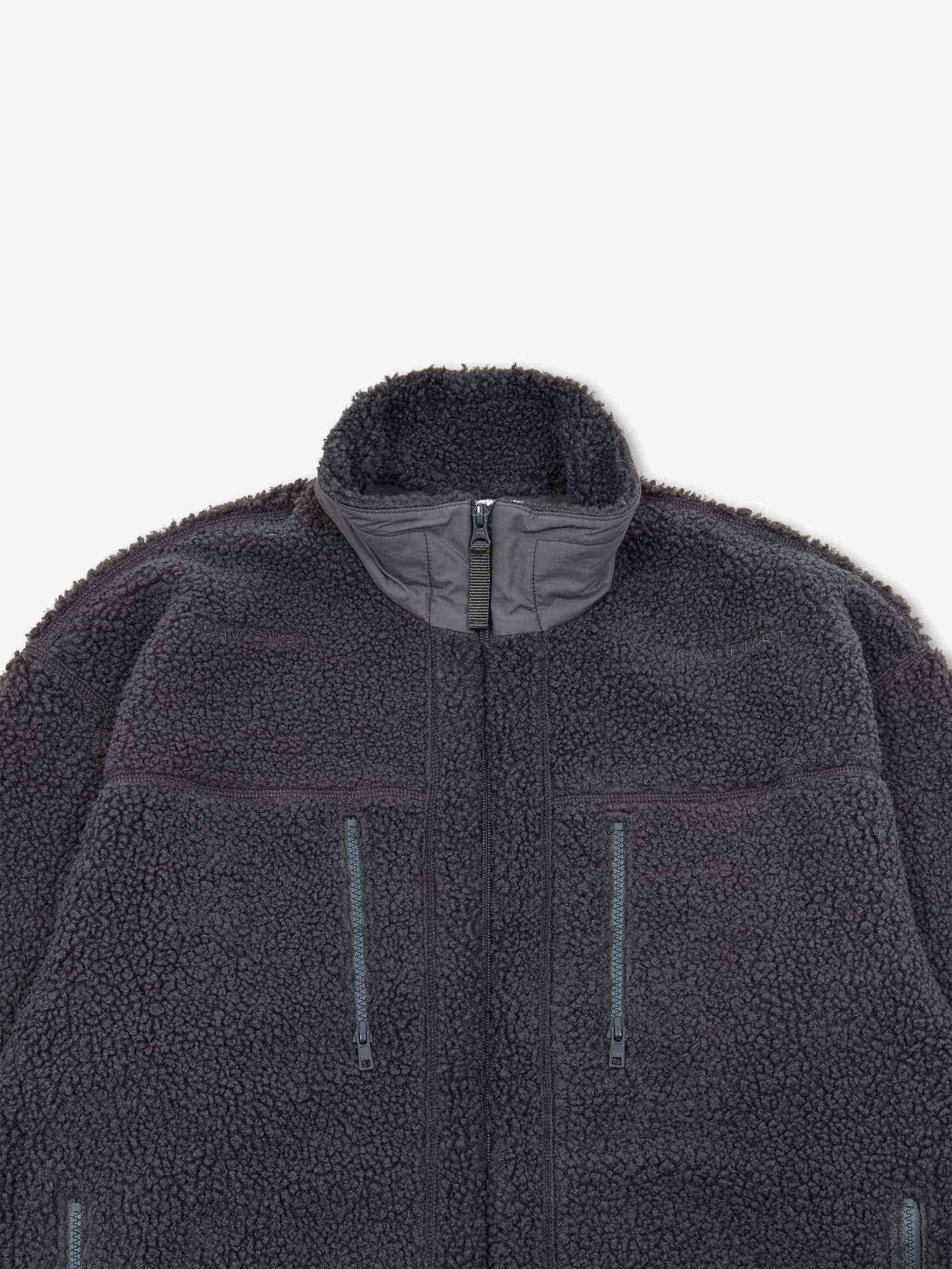 C.E Cav Empt Stand Collar Boa Zip Up - Grey - Image 2