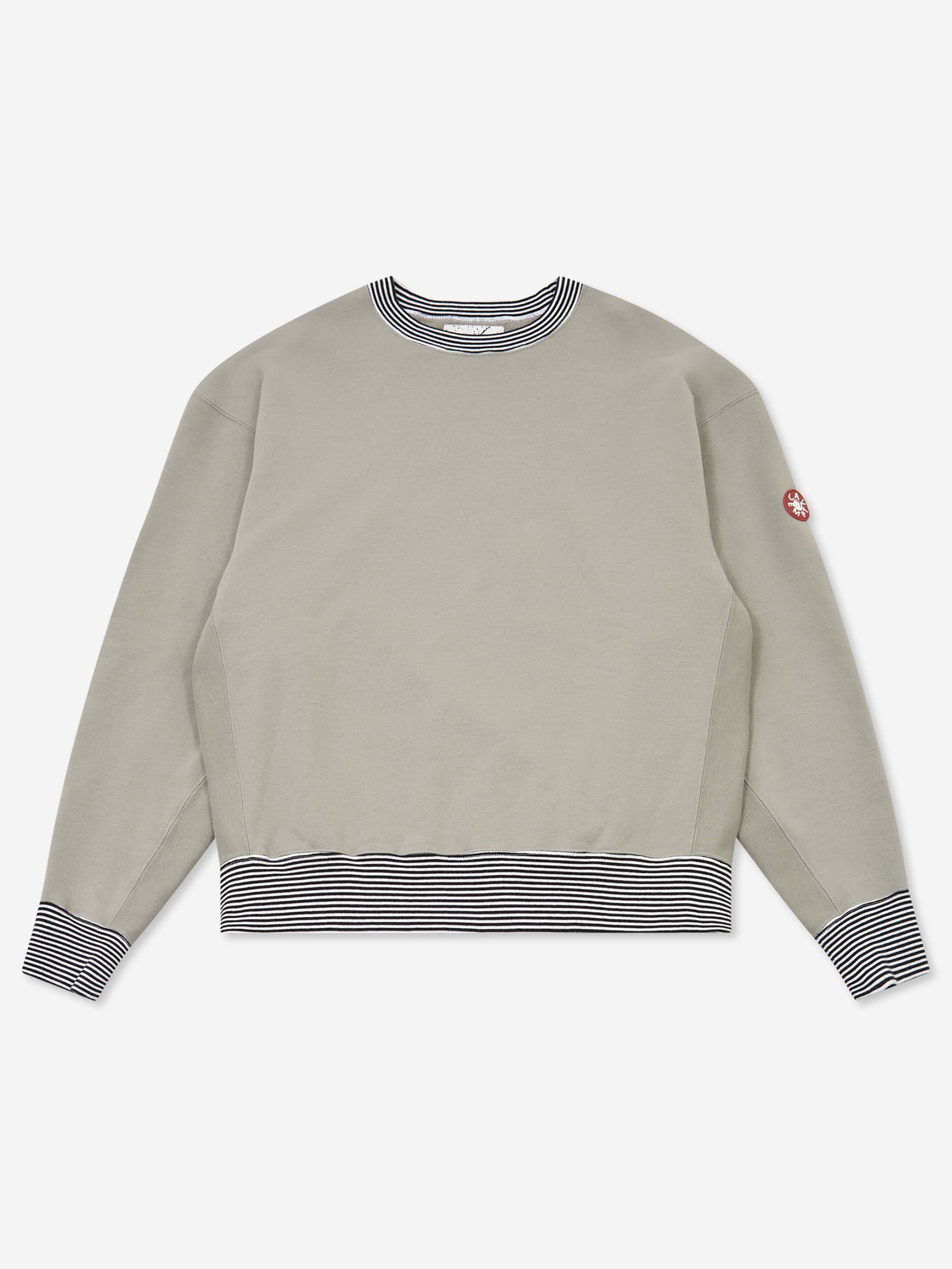 C.E Cav Empt Stripe Rib Solid Crew Neck - Khaki