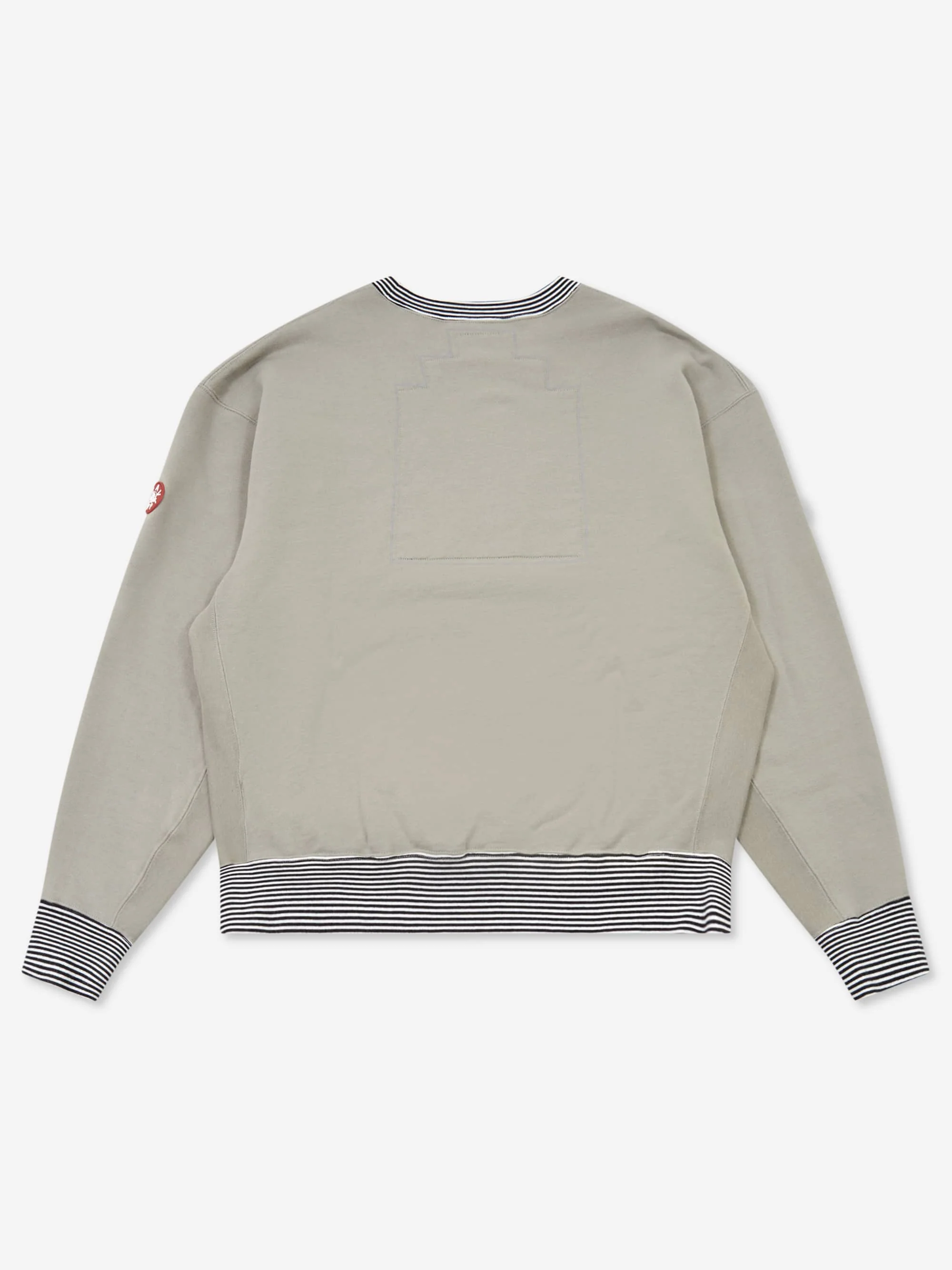 C.E Cav Empt Stripe Rib Solid Crew Neck - Khaki - Image 4