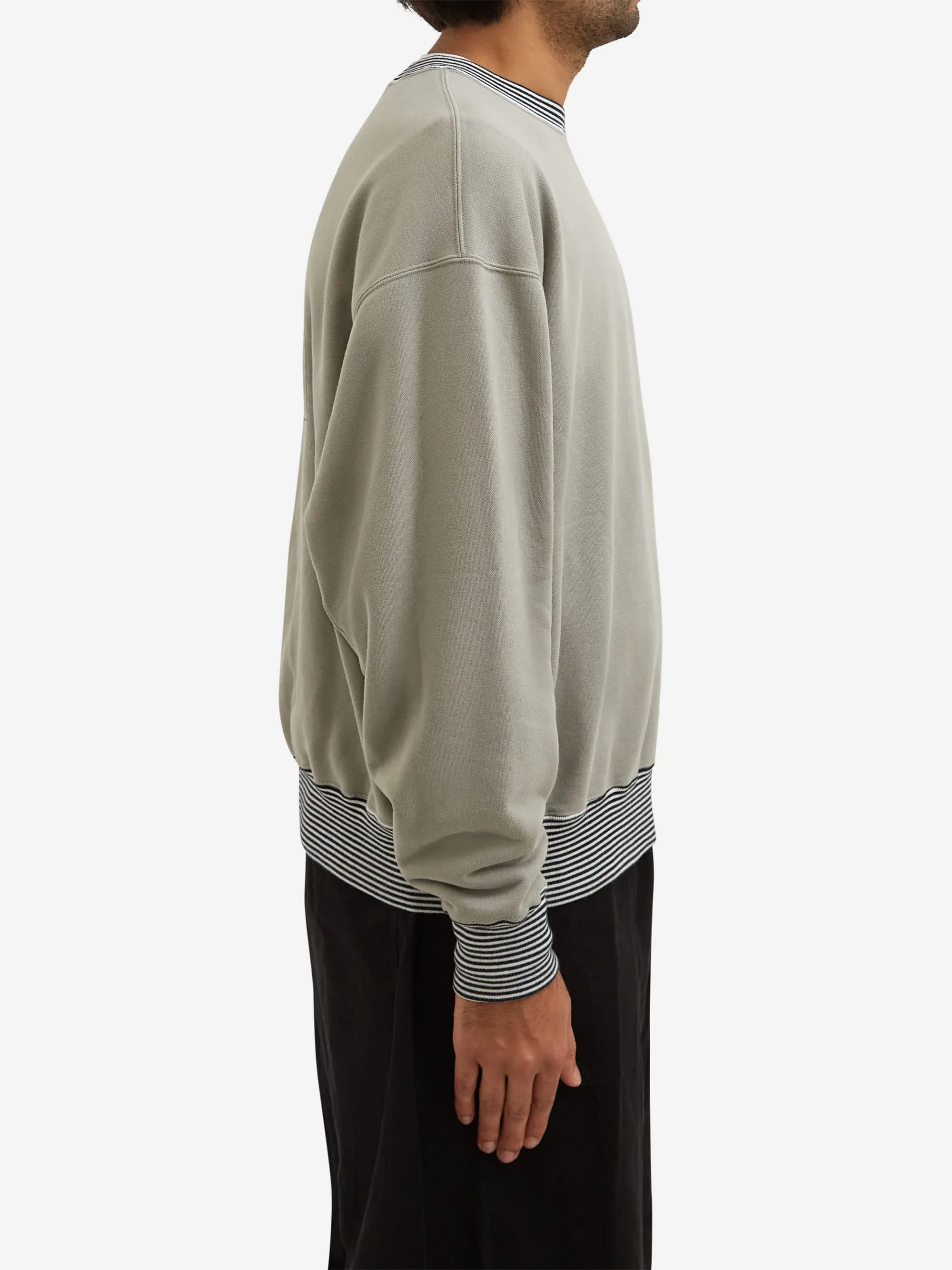 C.E Cav Empt Stripe Rib Solid Crew Neck - Khaki - Image 5