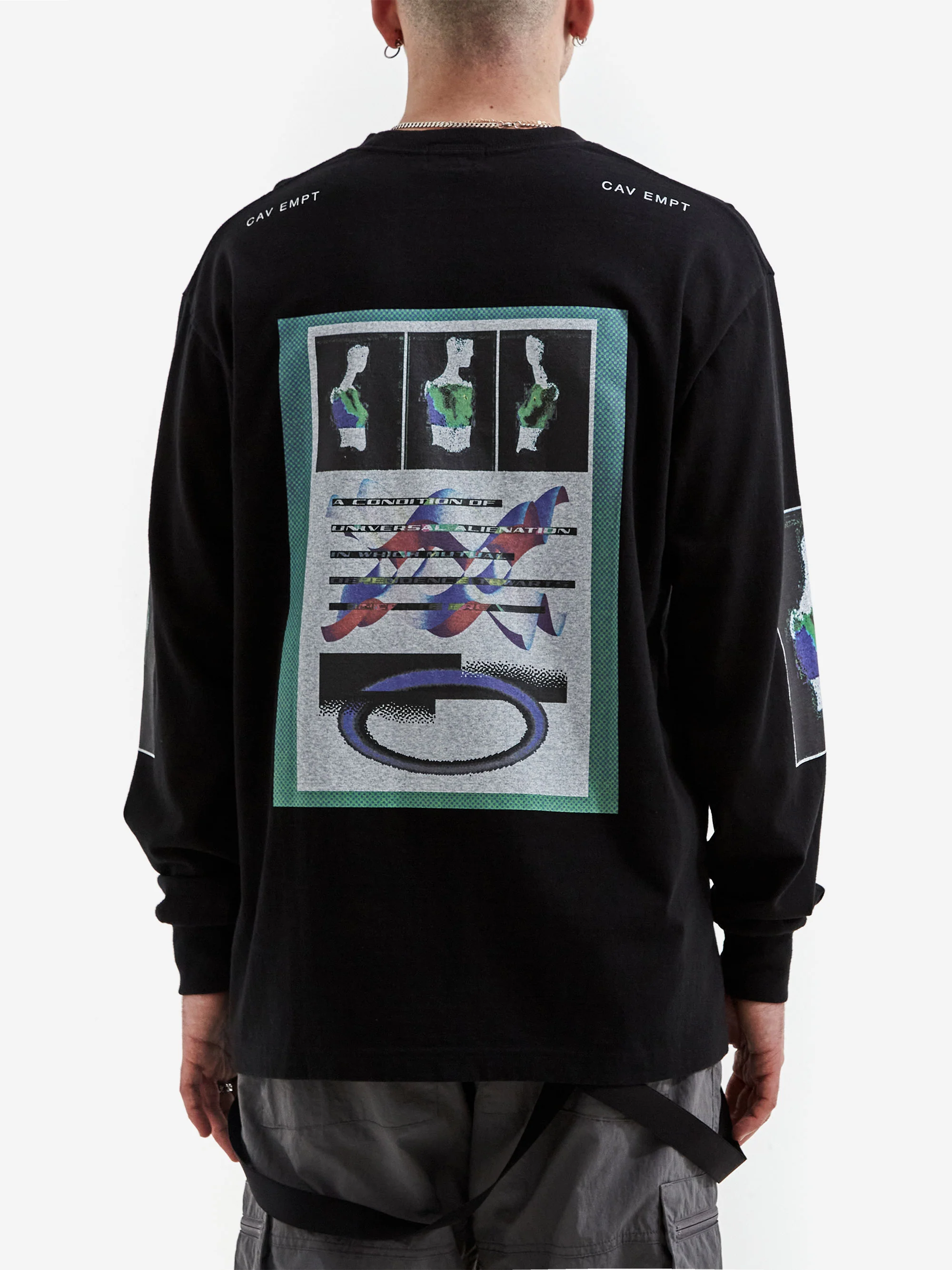 C.E Cav Empt Torshin SEQ Long Sleeve T-Shirt - Black - Image 4