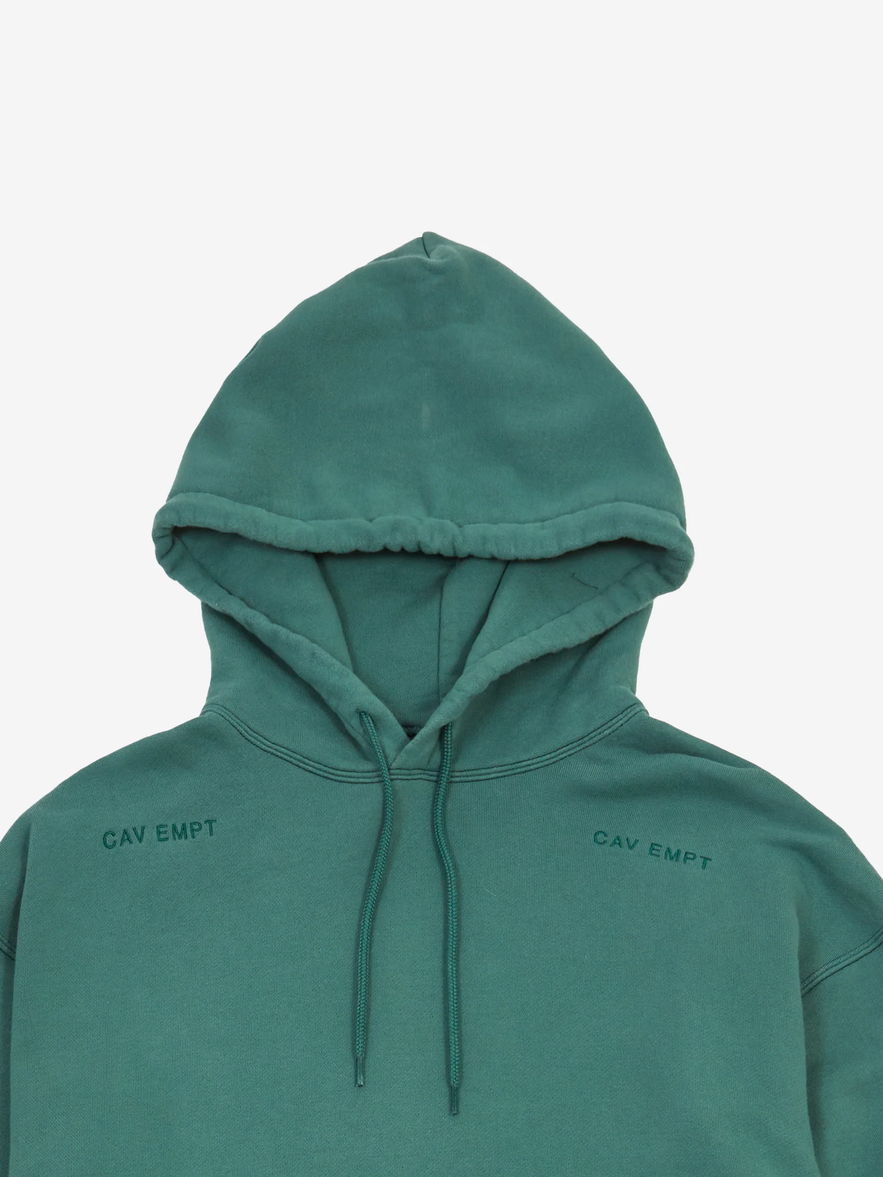 C.E Cav Empt Washed District Patch Heavy Hoodie - Green - Image 3