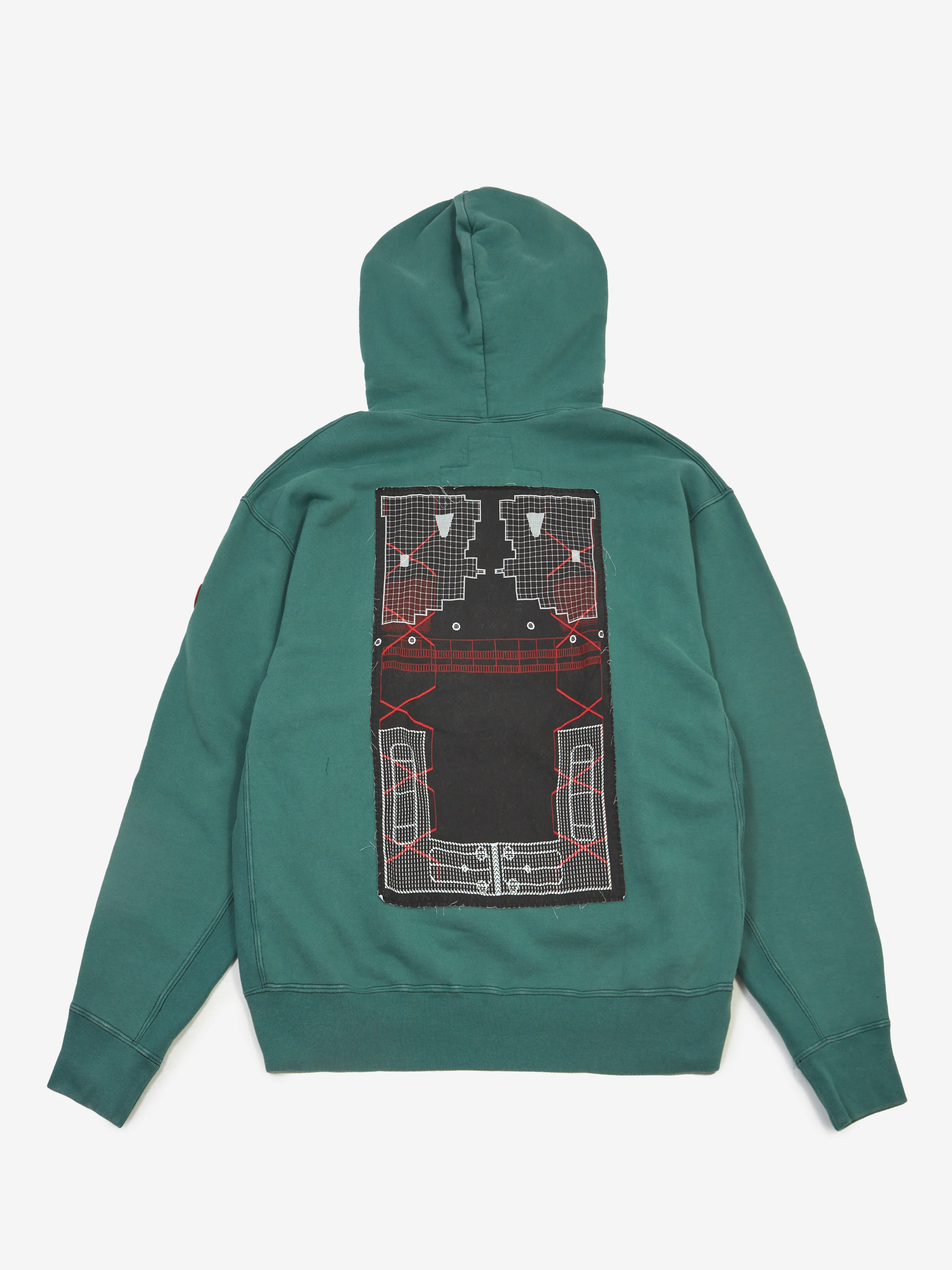 C.E Cav Empt Washed District Patch Heavy Hoodie - Green - Image 4