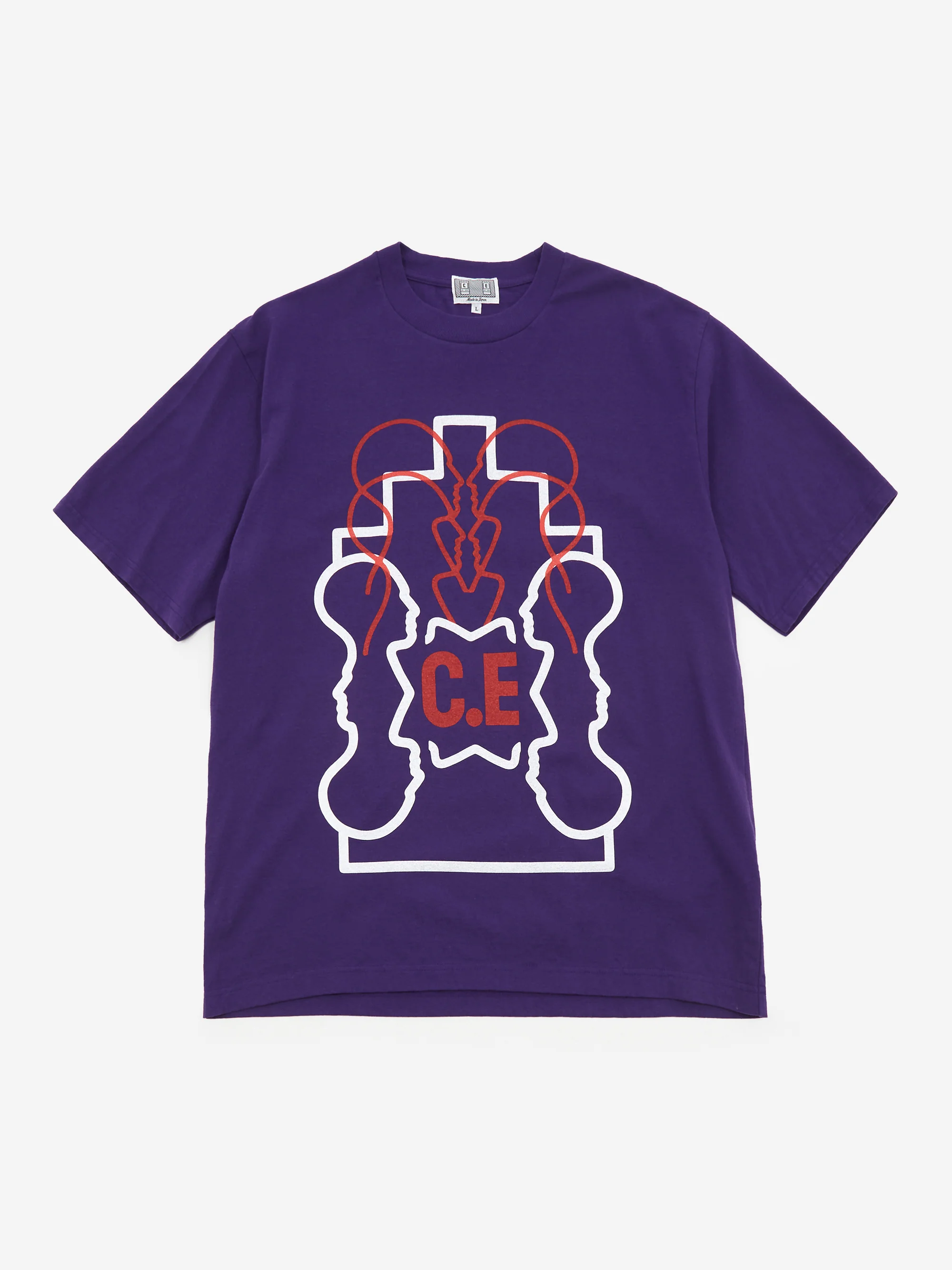 C.E Cav Empt WB Ziggurat Heads II star C.E Red T-Shirt - Purple