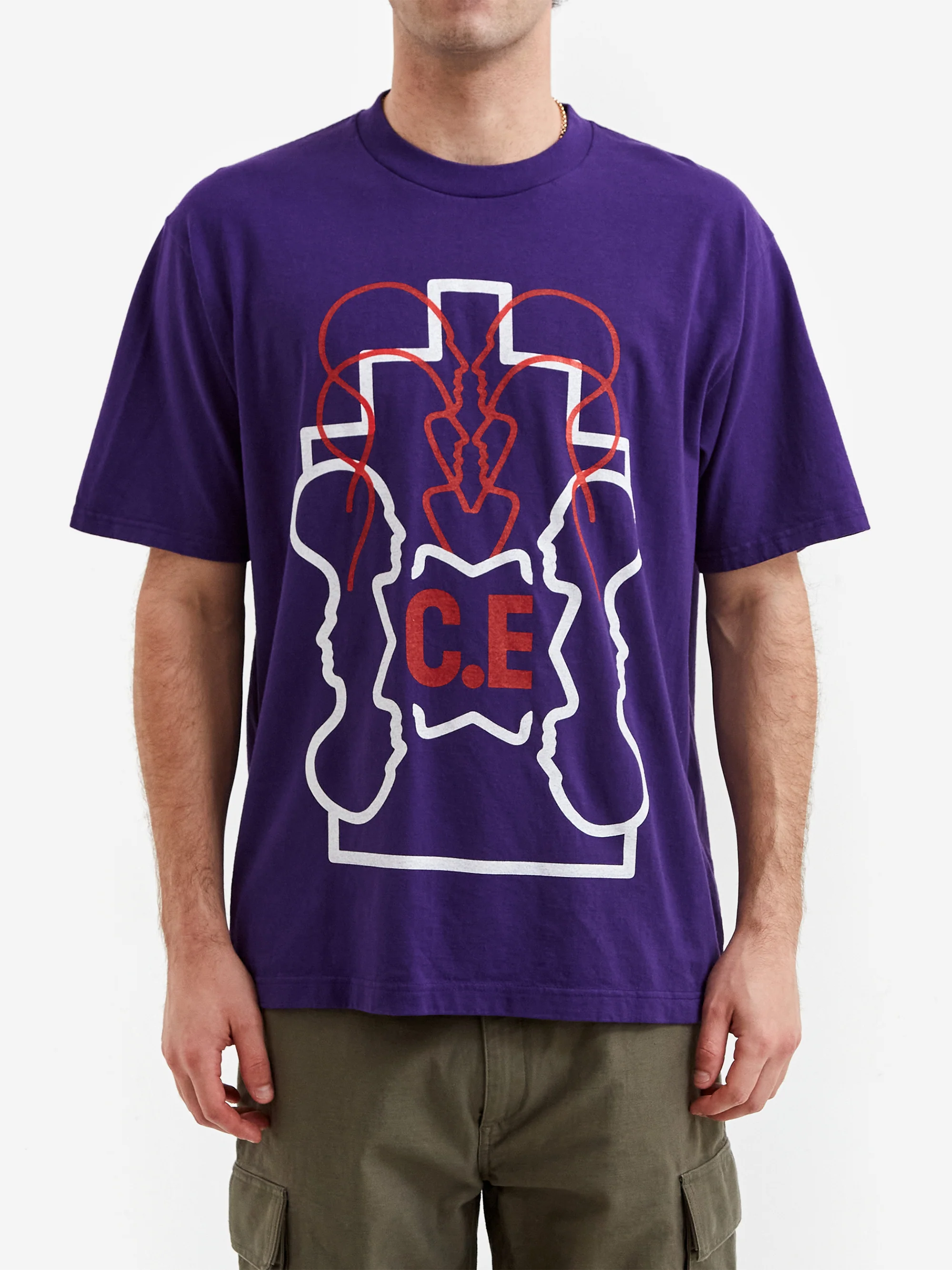 C.E Cav Empt WB Ziggurat Heads II star C.E Red T-Shirt - Purple - Image 2