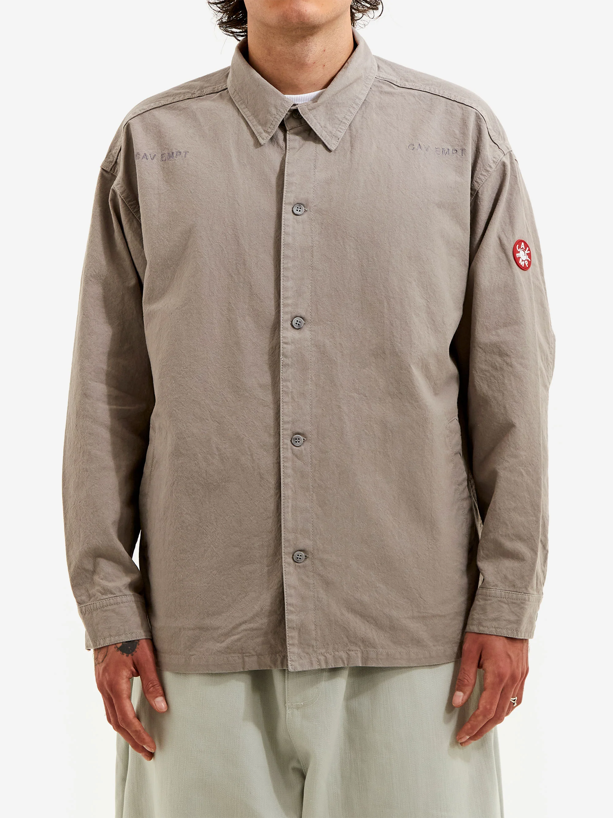 C.E Cav Empt Welt Pockets Big Shirt - Grey - Image 3