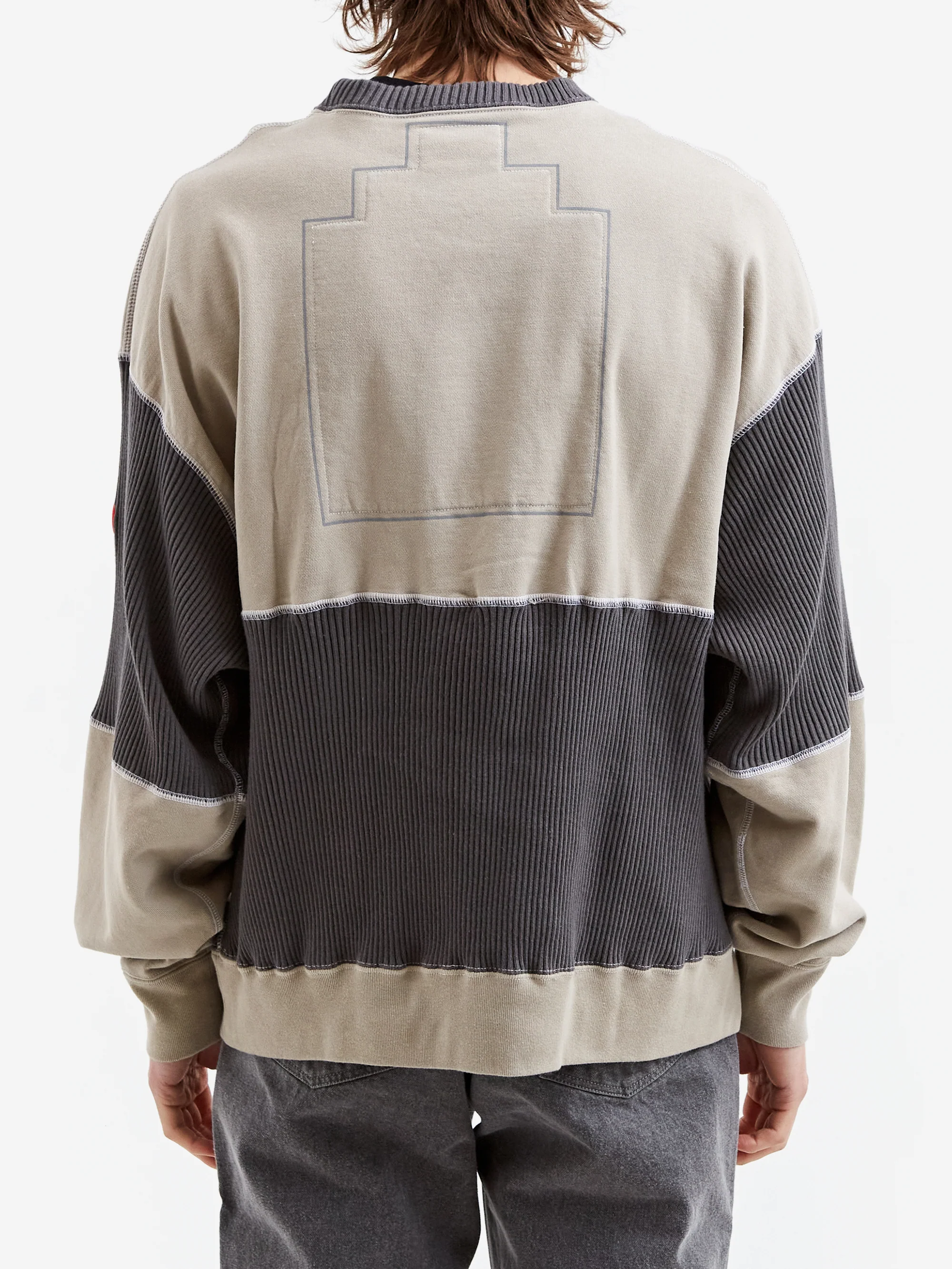 C.E Cav Empt Wide Rib Cut Crew Neck #2 - Grey - Image 6