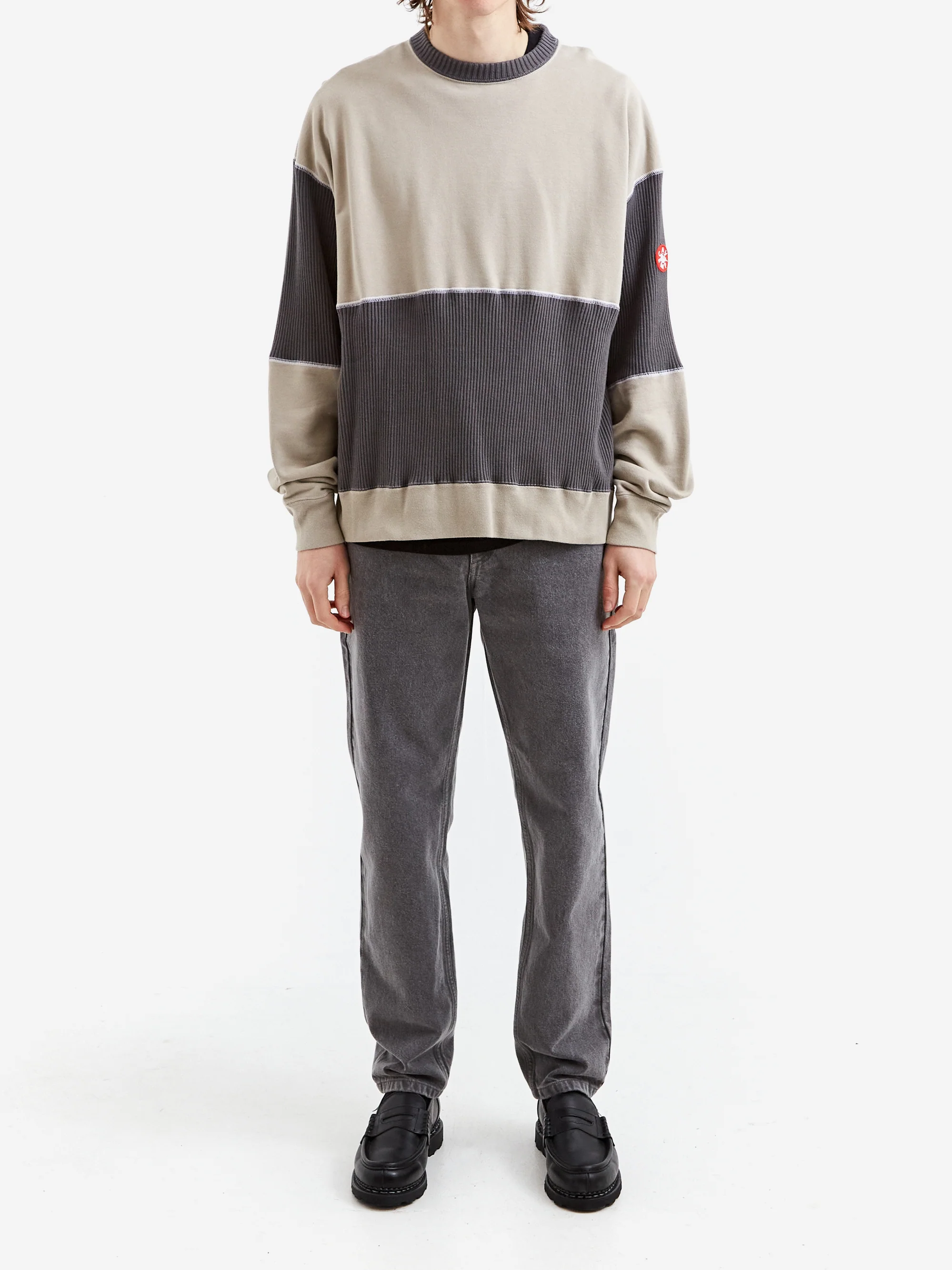 C.E Cav Empt Wide Rib Cut Crew Neck #2 - Grey - Image 7