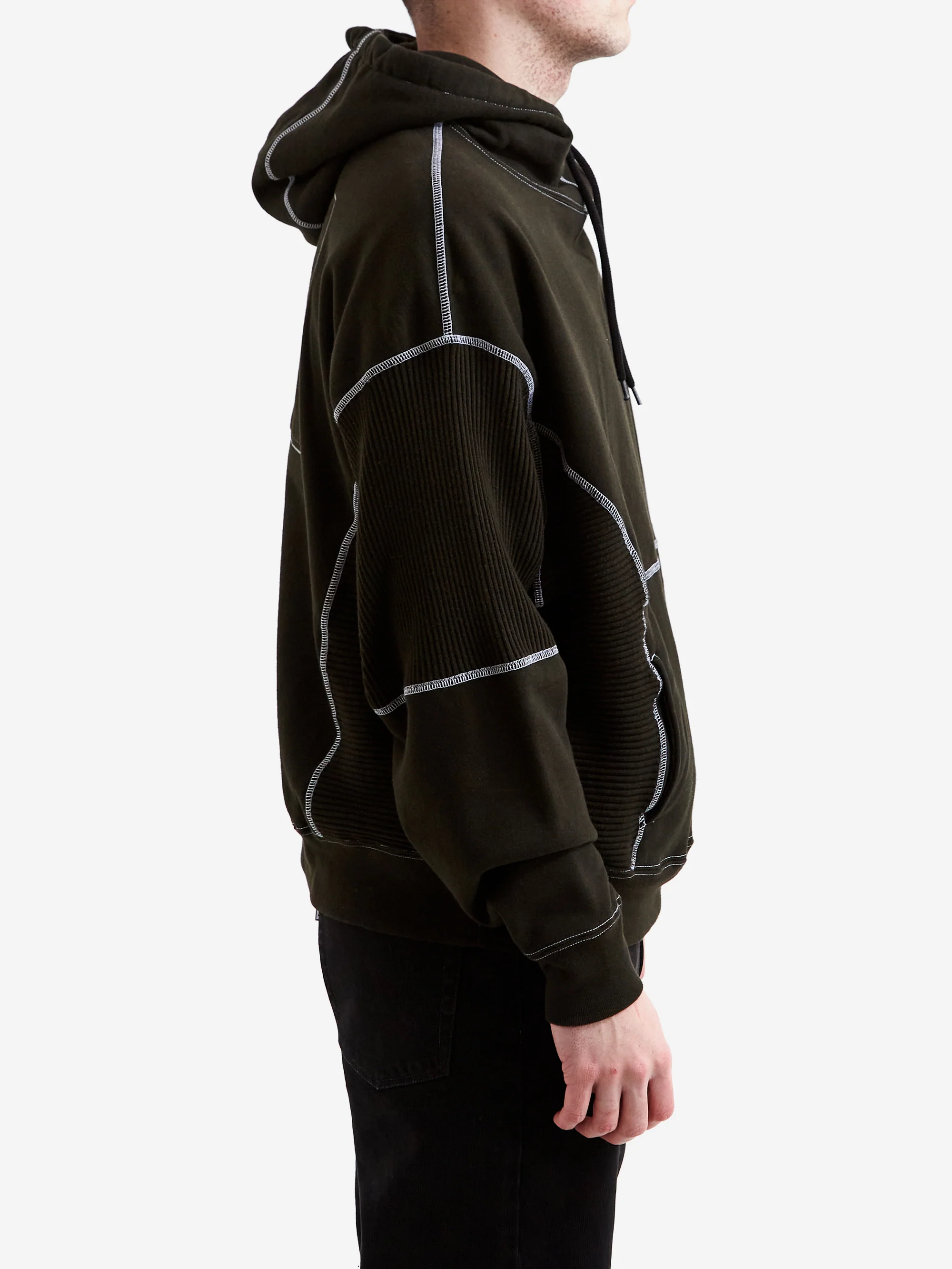 C.E Cav Empt Wide Rib Cut Heavy Hoodie - Black - Image 5