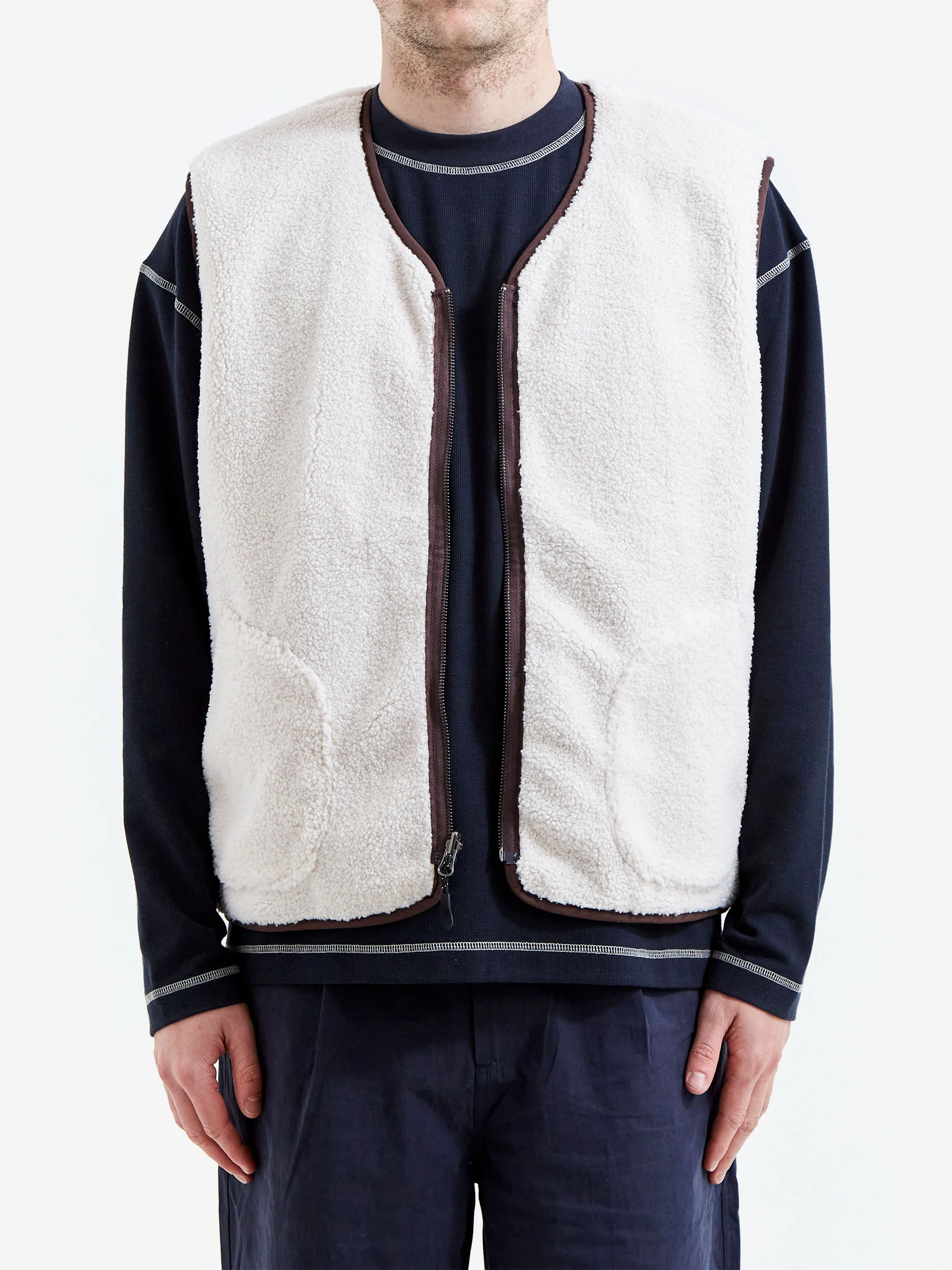 Candice Disguise Reversible Vest - Cream/Brown - Image 5
