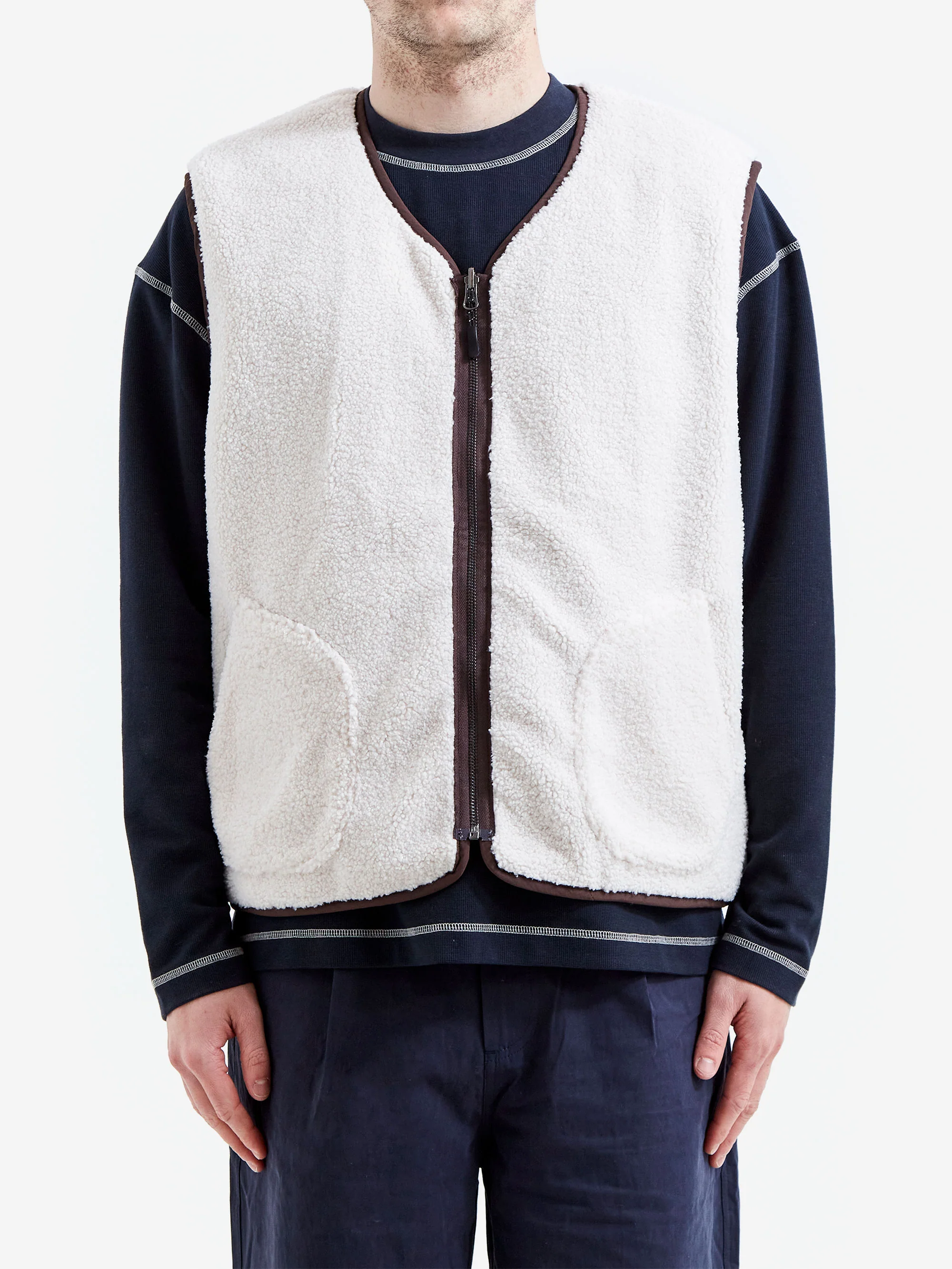 Candice Disguise Reversible Vest - Cream/Brown - Image 6
