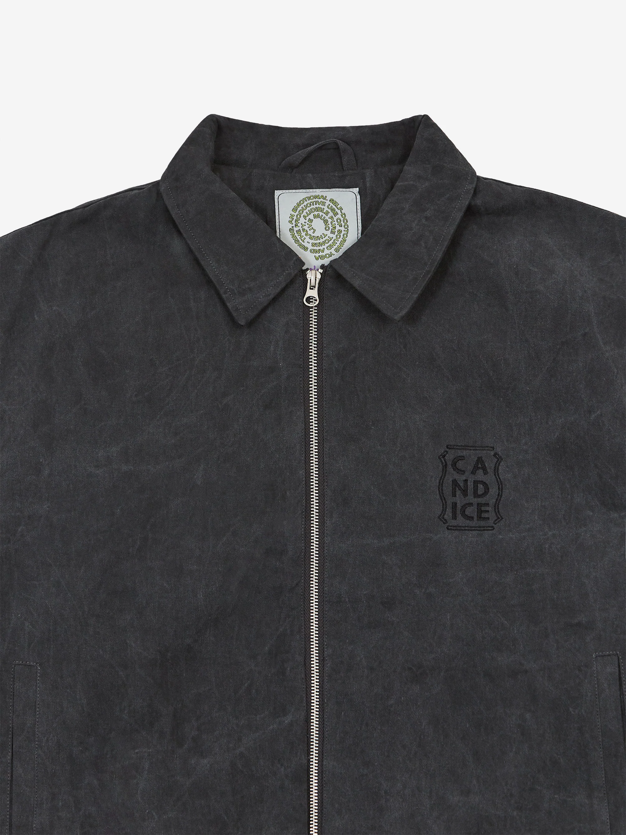 Candice Distant Washed Harrington Jacket - Black - Image 3