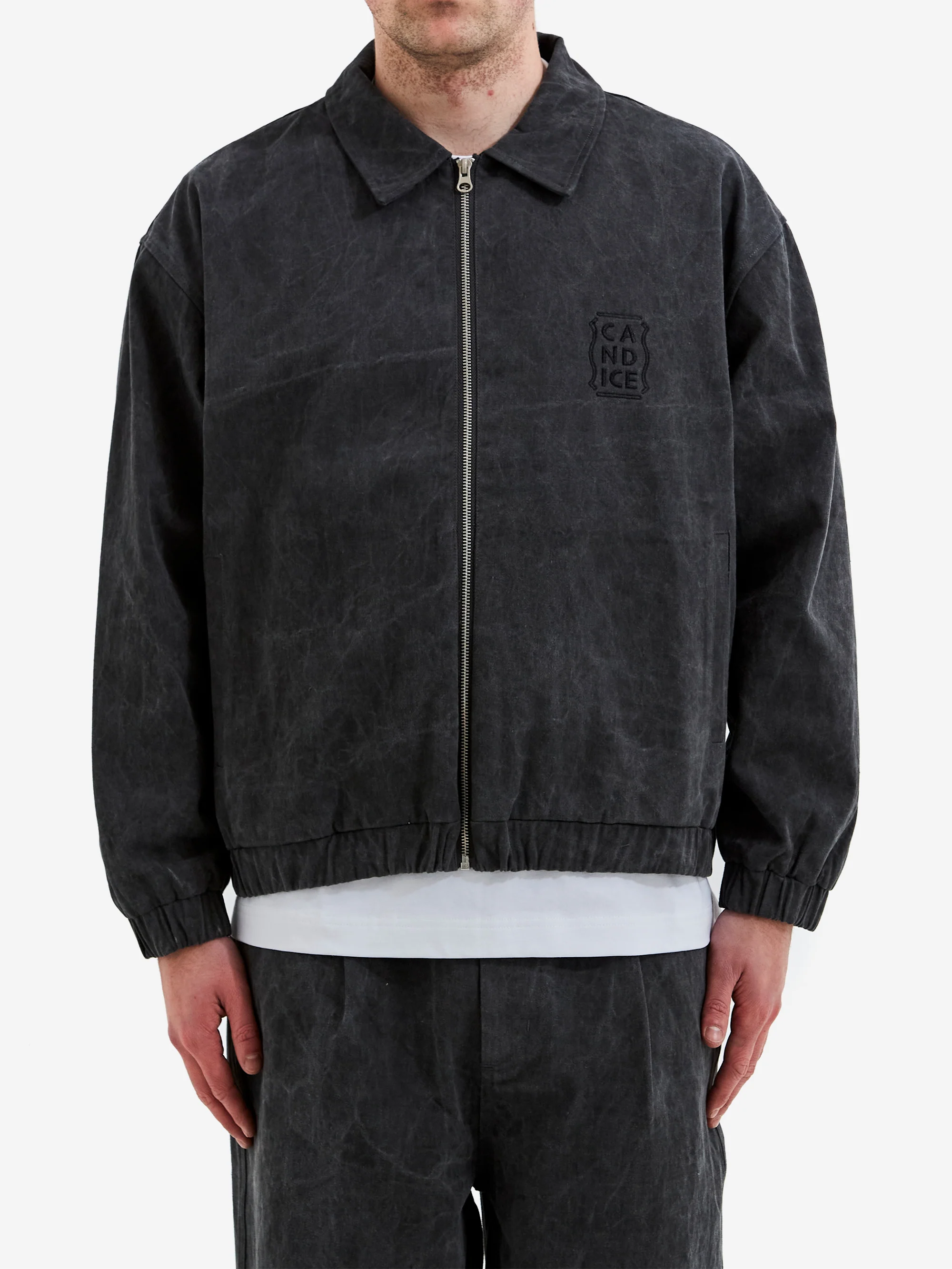 Candice Distant Washed Harrington Jacket - Black - Image 5