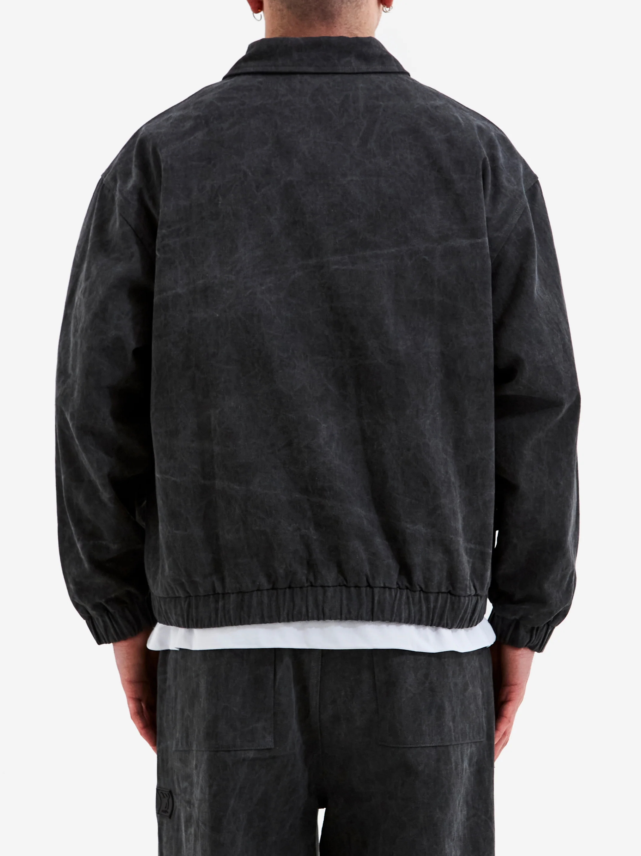 Candice Distant Washed Harrington Jacket - Black - Image 7
