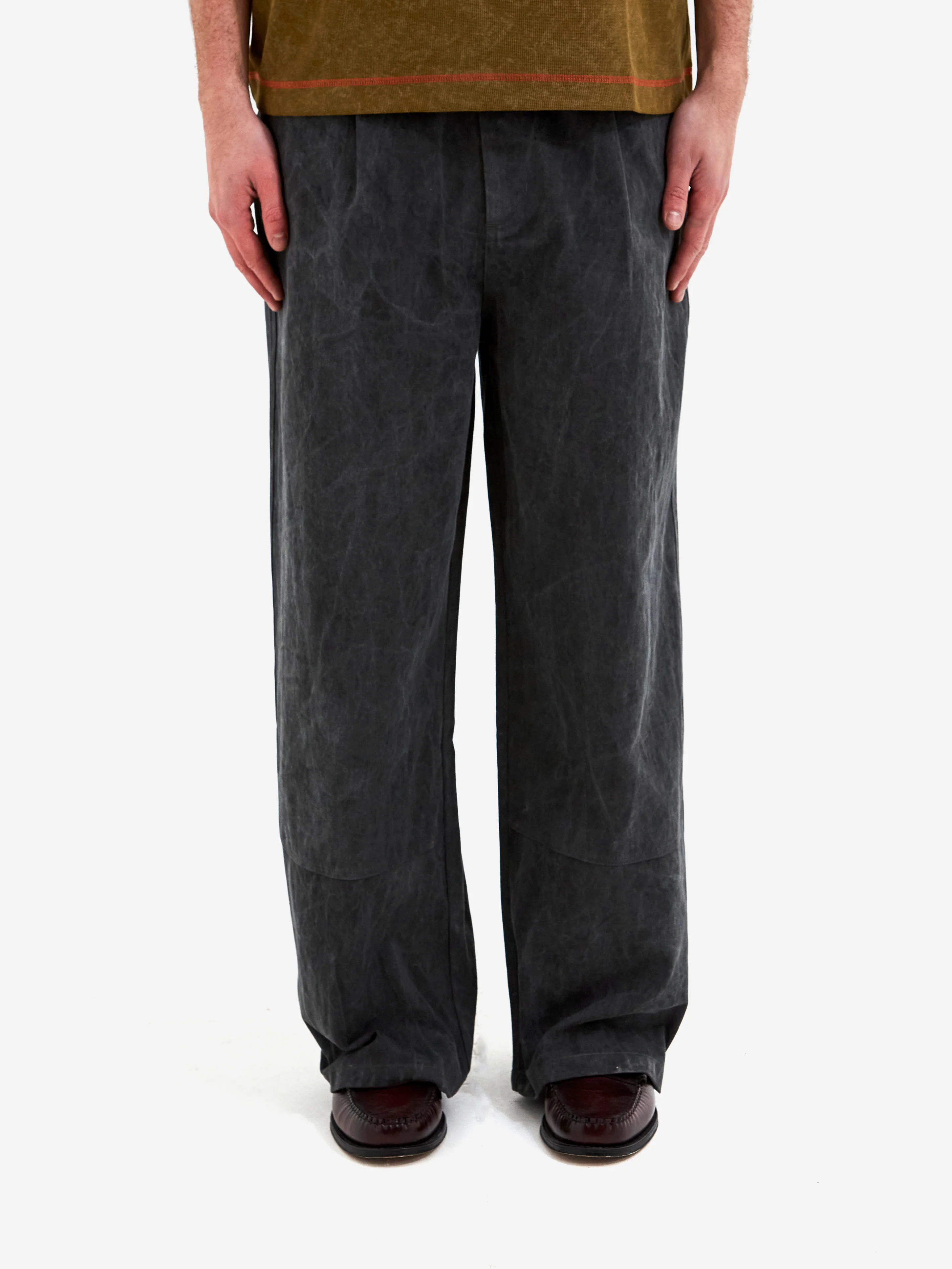 Candice Distant Washed Pleated Pants - Black - Image 2