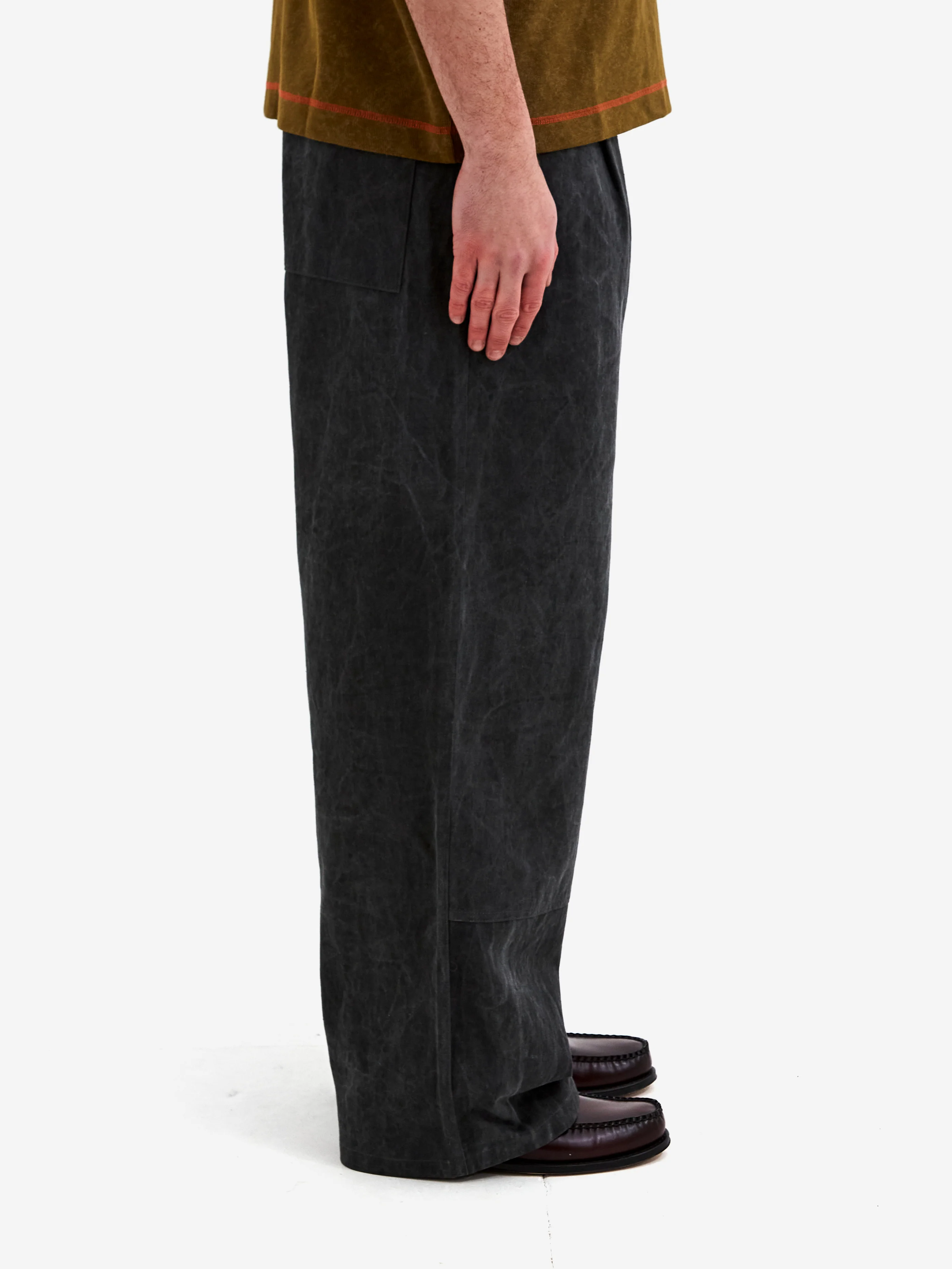 Candice Distant Washed Pleated Pants - Black - Image 5