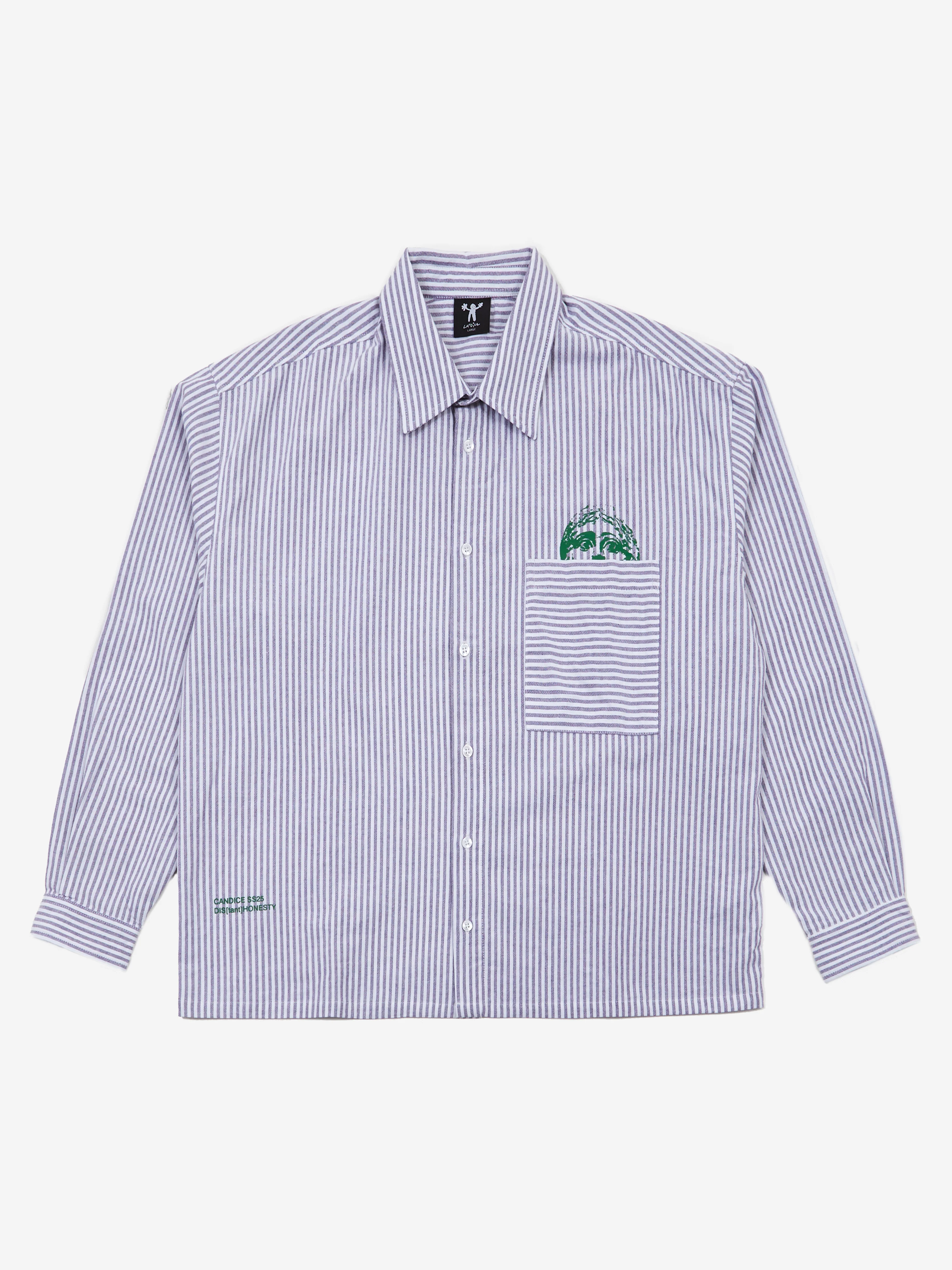 Candice Hidden LS Oxford Shirt - Blue