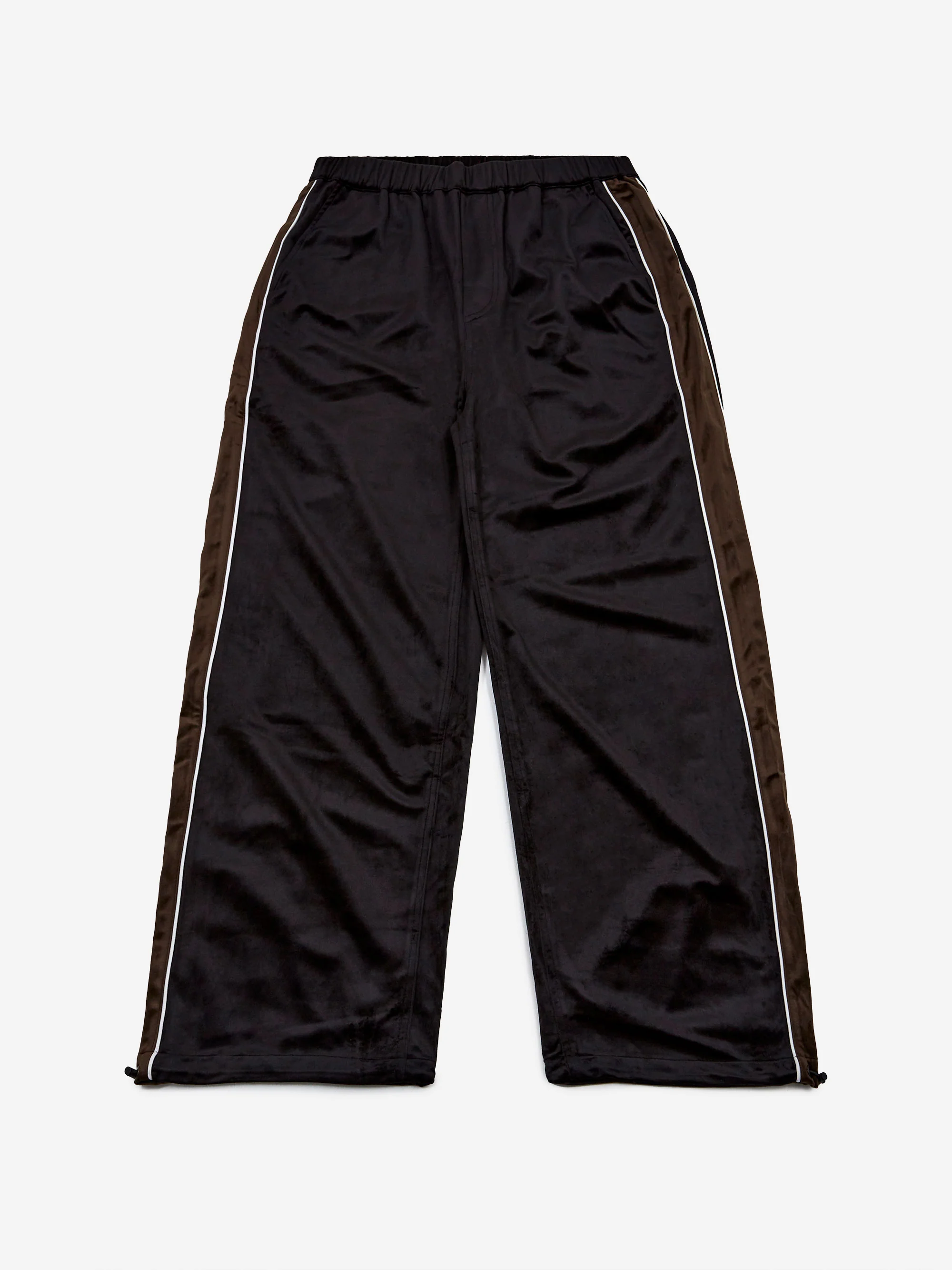 Candice Loiter Velour Track Pants - Black/Brown