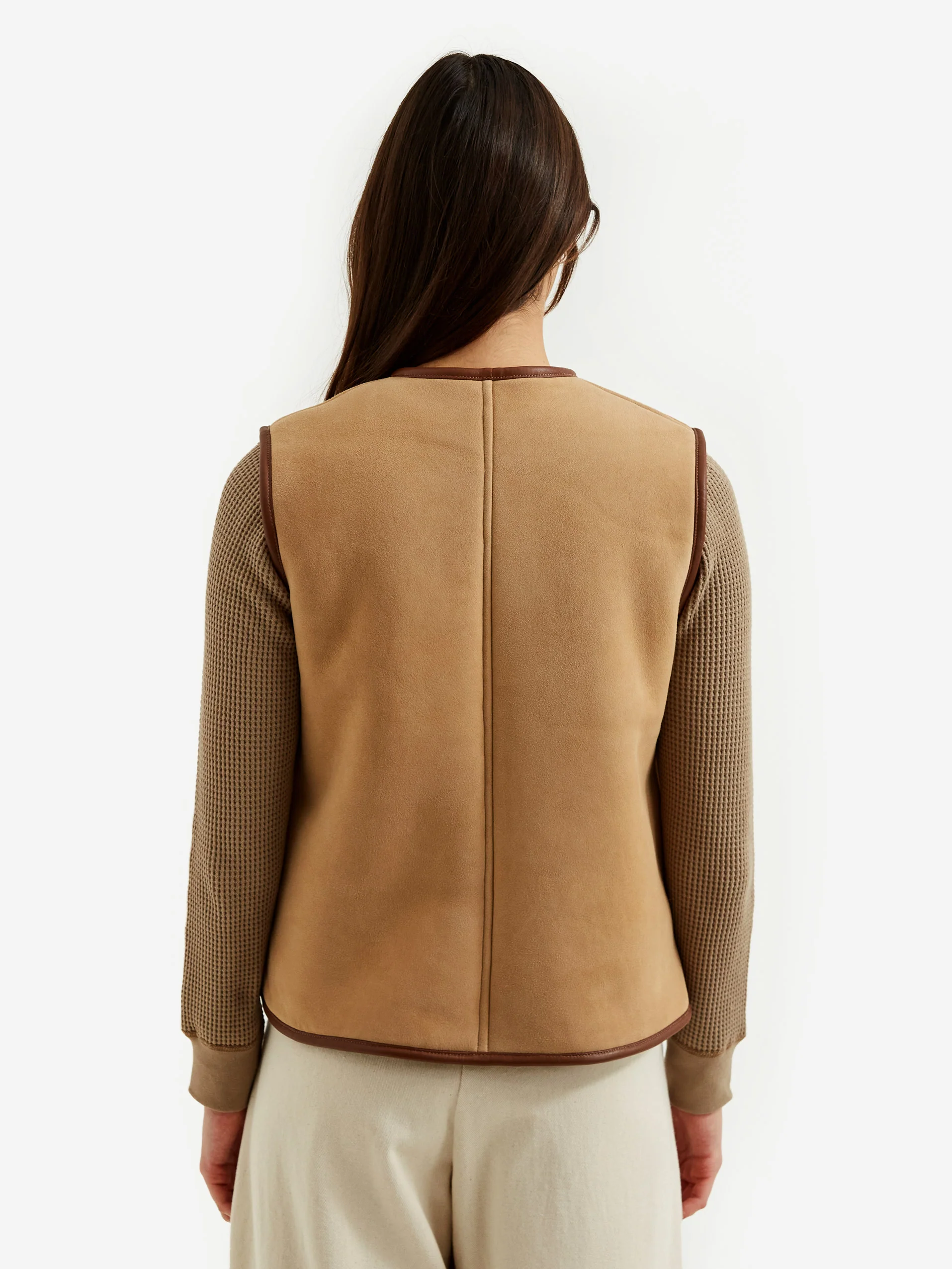 Cawley Ella Sheepskin Vest - Honey White/Tan - Image 10