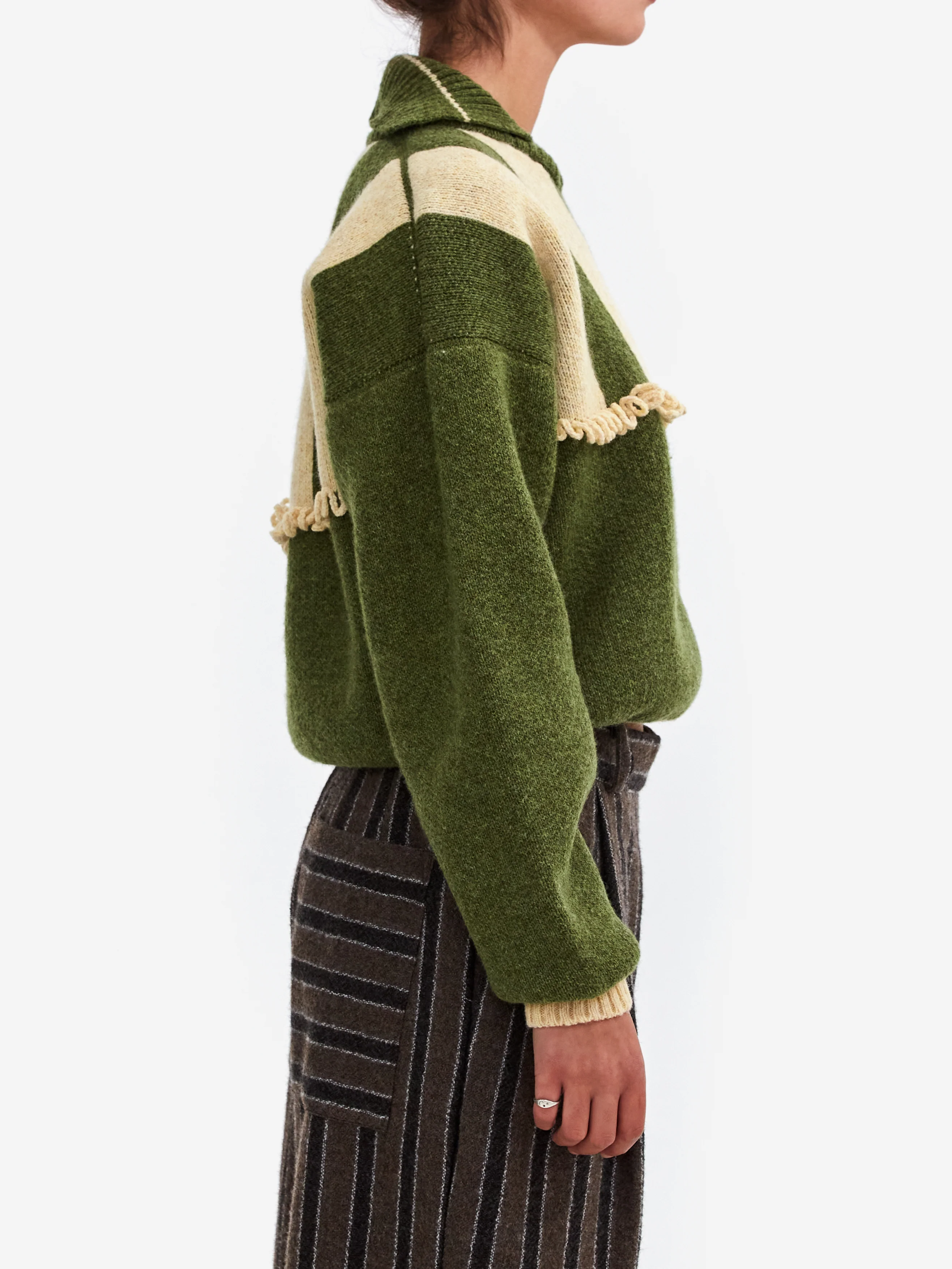 Cawley Stripe Amelia Jumper - Dark Apple/Buttermilk - Image 2