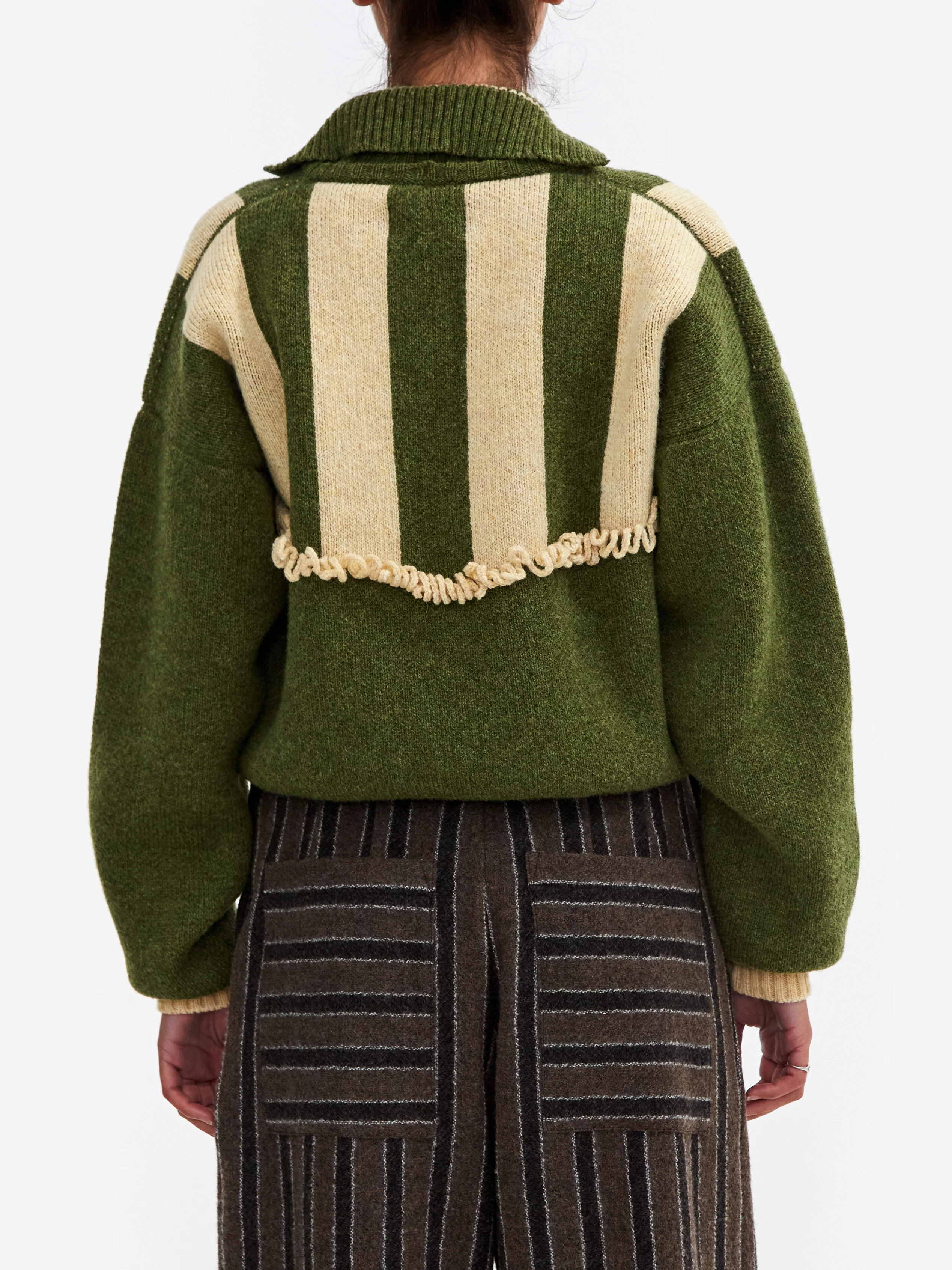 Cawley Stripe Amelia Jumper - Dark Apple/Buttermilk - Image 3
