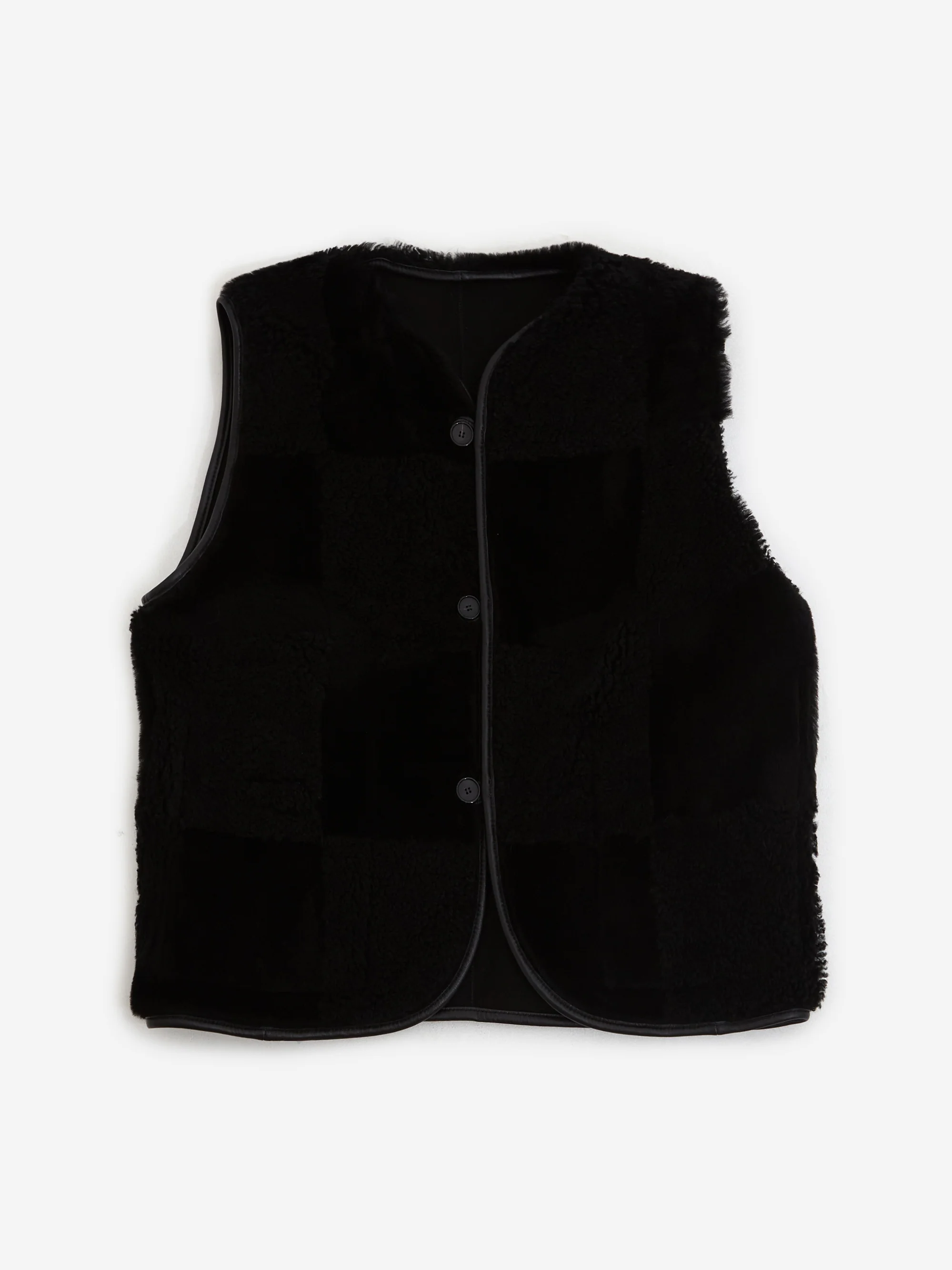 Cawley Suede Check Ella Vest - Black - Image 5