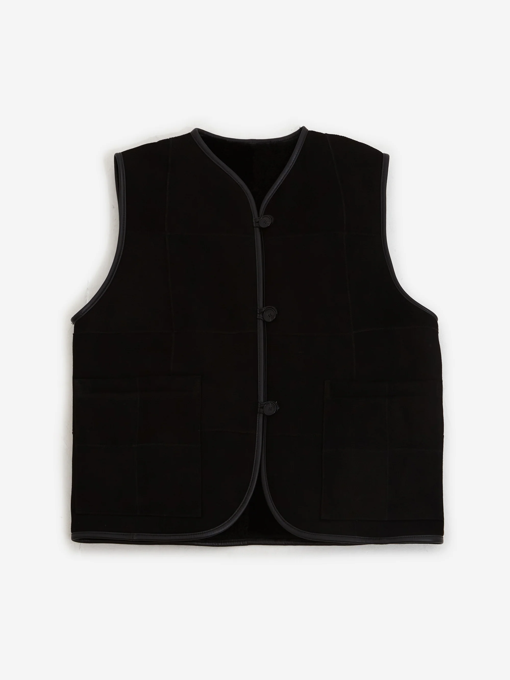Cawley Suede Check Ella Vest - Black - Image 6