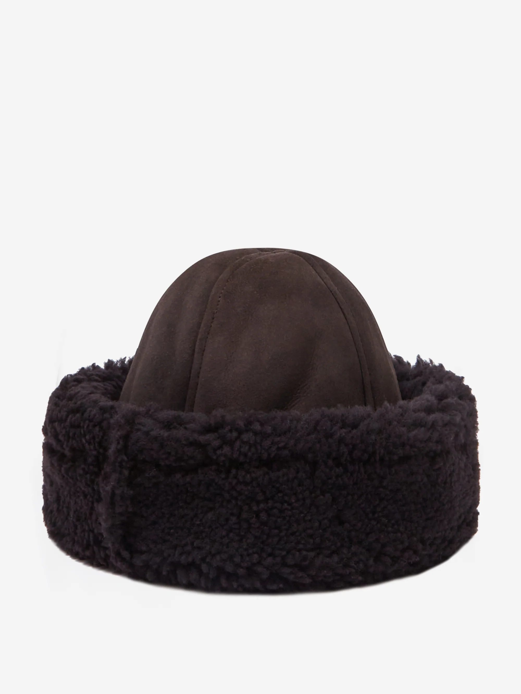 Cawley Suede Sheepskin Hat - Chocolate Brown - Image 3