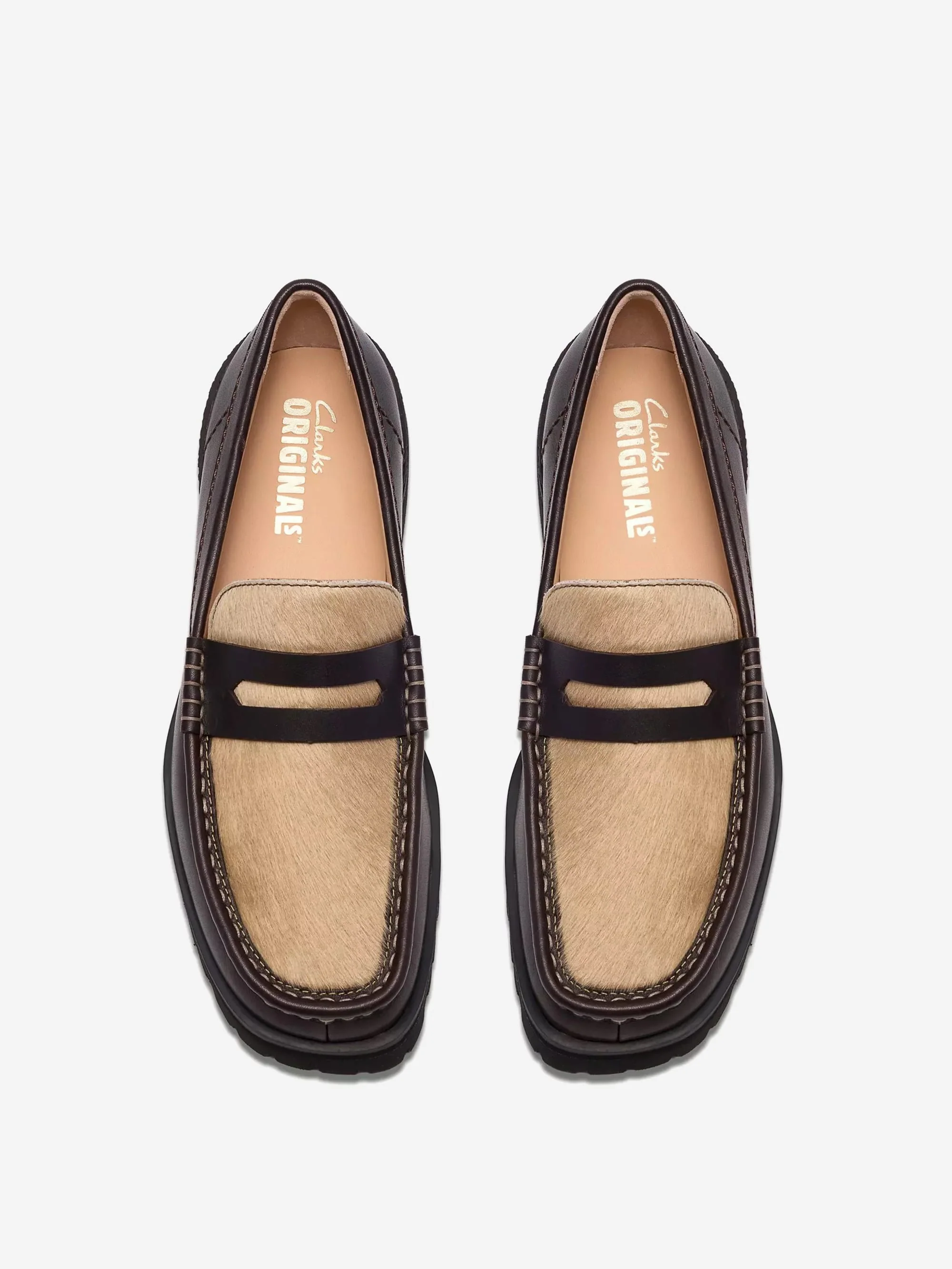Clarks Originals Yukoner Penny  - Brown Leather Combi - Image 6