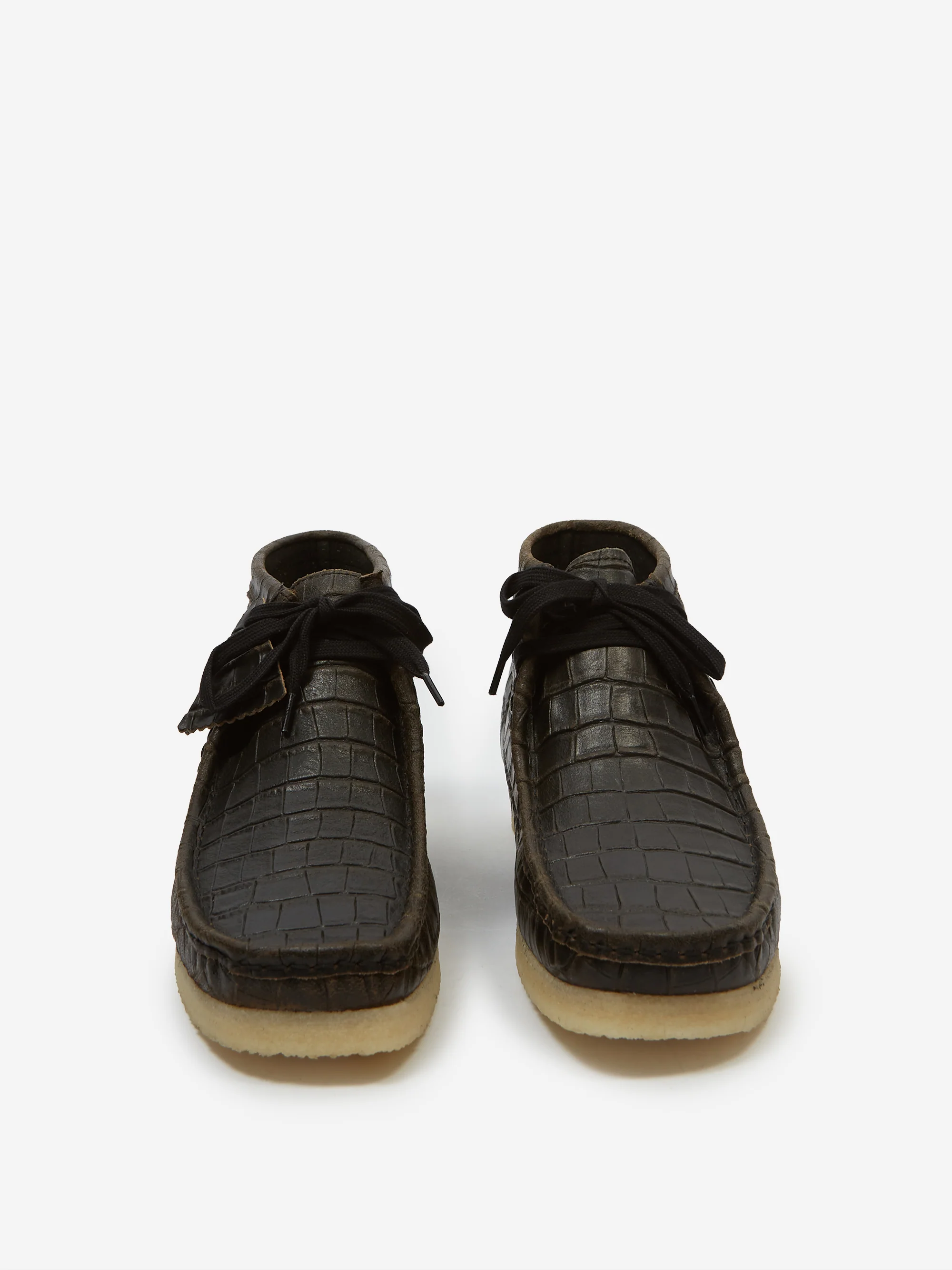 Clarks Originals Wallabee Boot - Black Croc Distress - Image 3