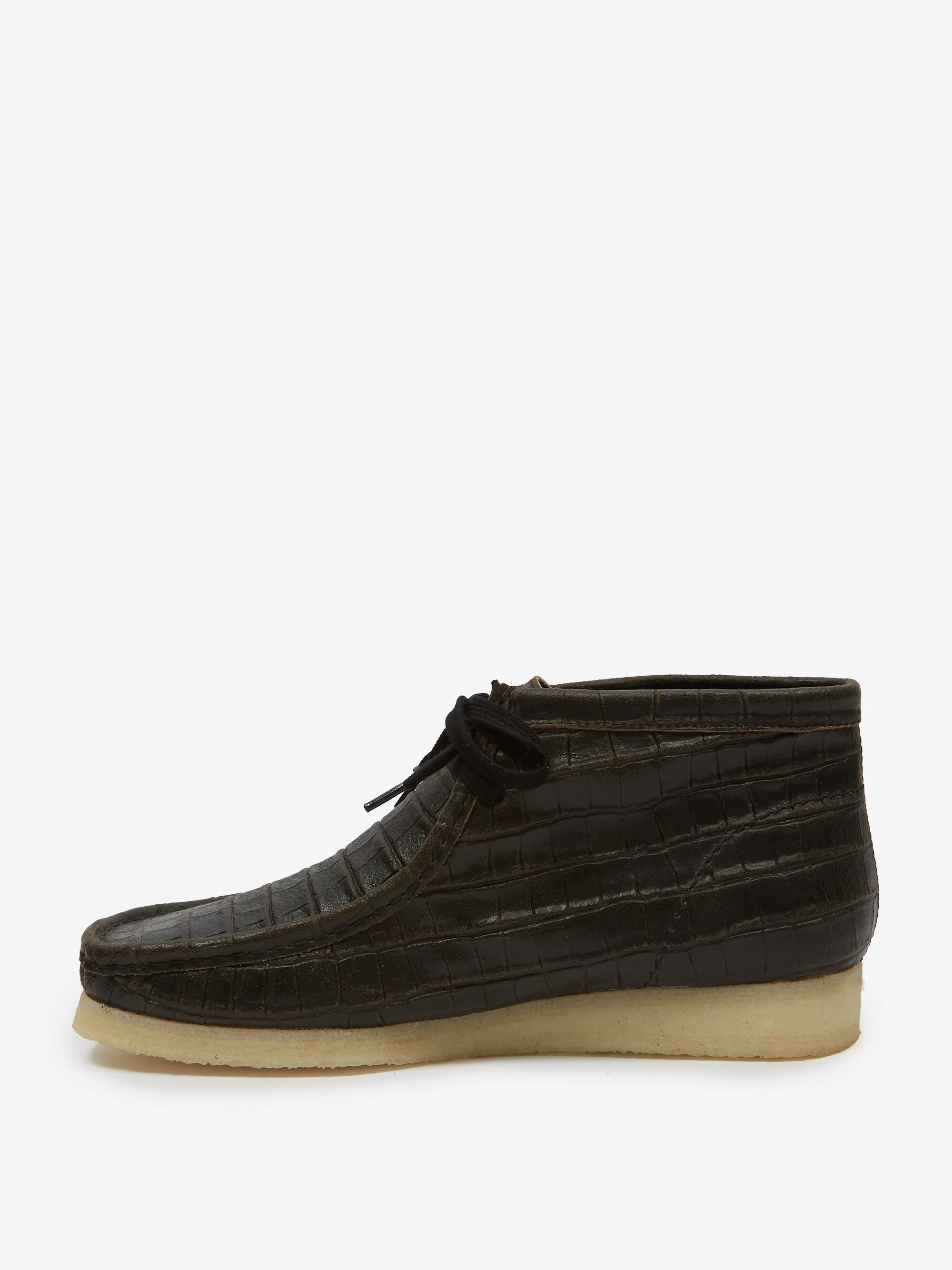 Clarks Originals Wallabee Boot - Black Croc Distress - Image 4