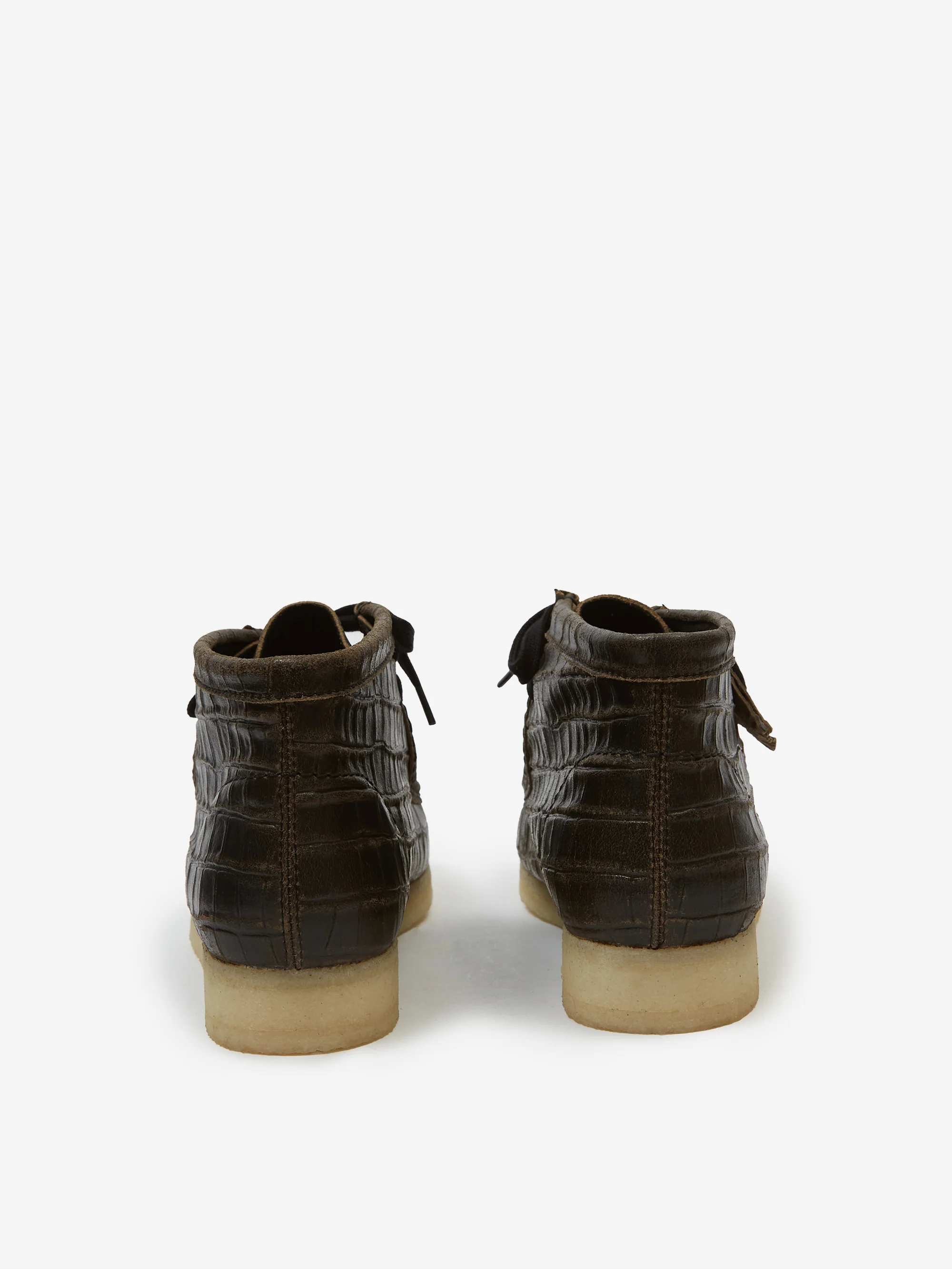Clarks Originals Wallabee Boot - Black Croc Distress - Image 5