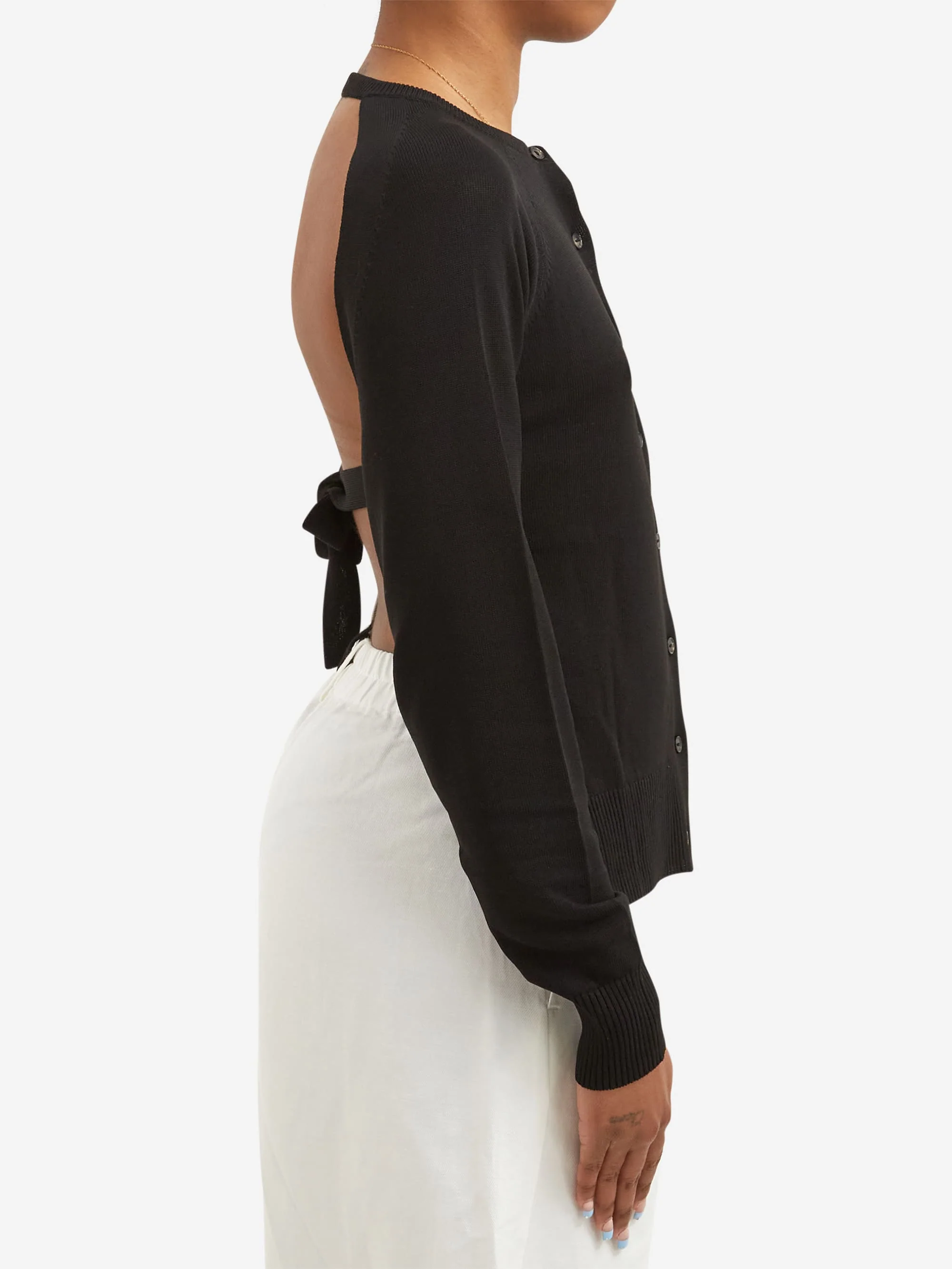 Cordera Open Back Cardigan - Black - Image 2
